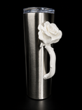 Rose Tumbler Handle for Epoxy Tumblers, Floral 3D Printed Handle
