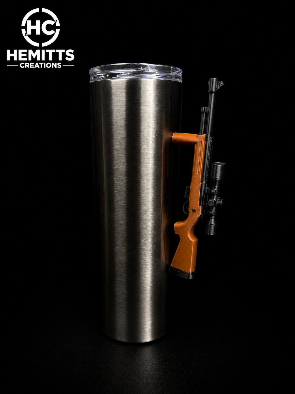 Hunting Rifle Style Tumbler Handle for Epoxy Tumblers | 3D Printed Cup Handle | Outdoor Drinkware