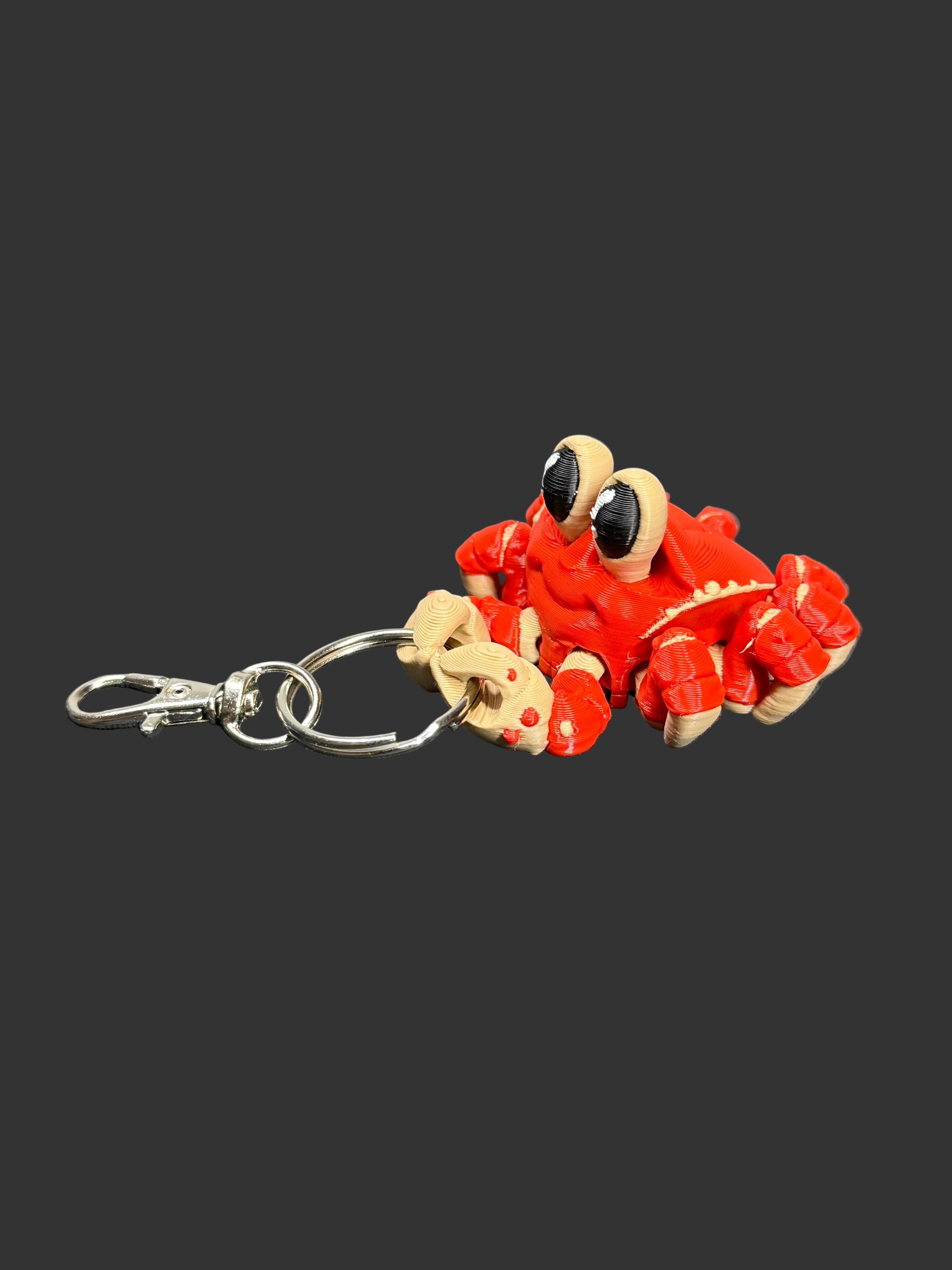 Articulated Crab Keychain – Flexi Fidget Charm – Backpack Charm