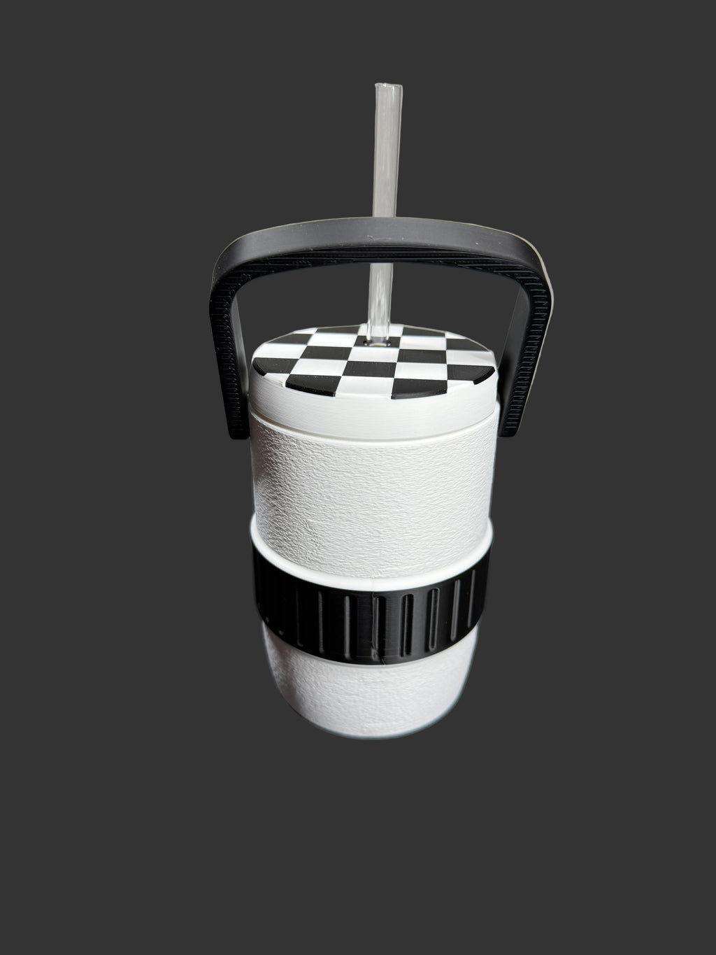Checkered 12oz Can Sleeve | Black & White Soda Can Holder | 3D Printed Drink Sleeve | Beverage Insulator | Retro Checker Pattern
