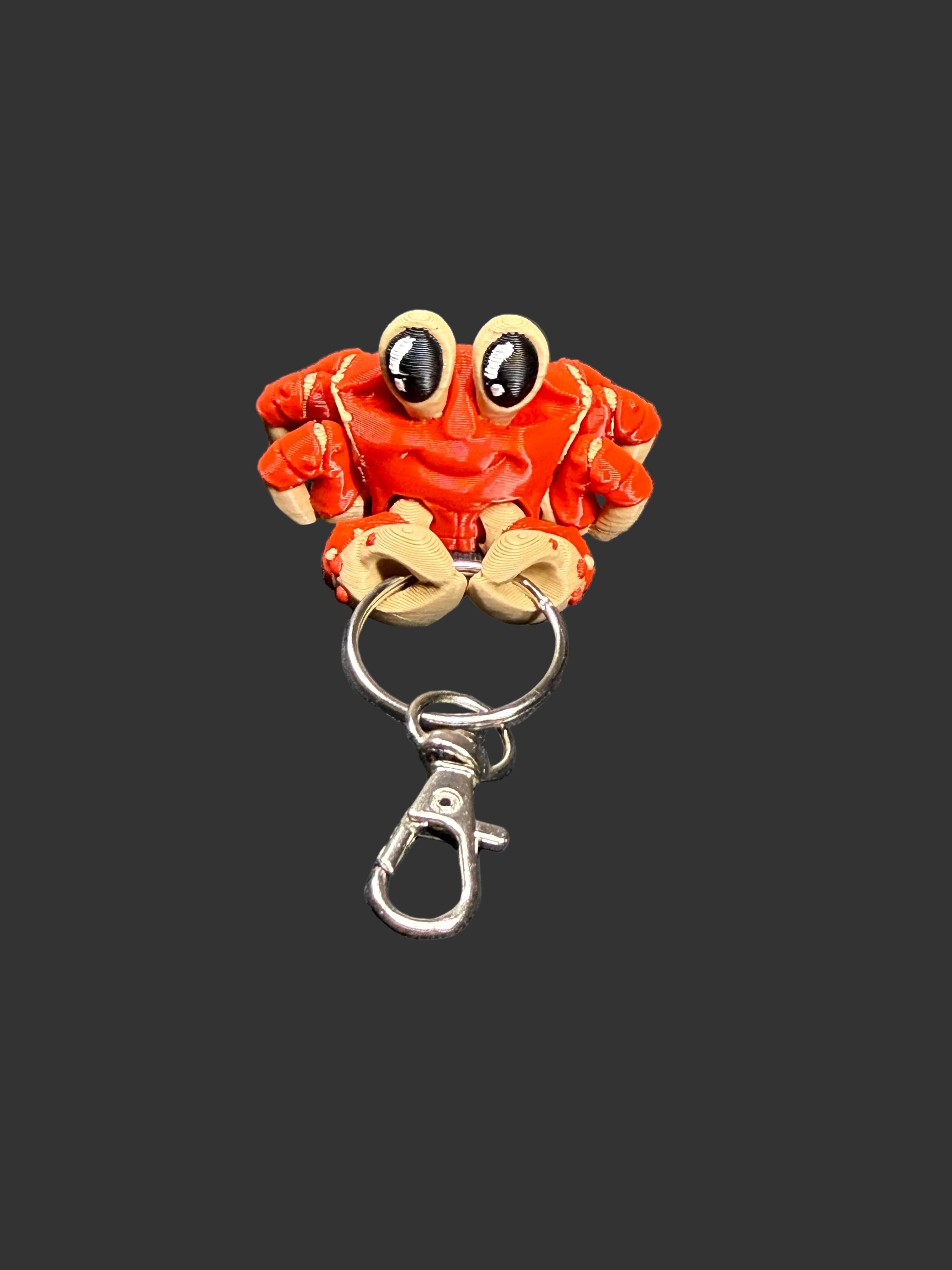 Articulated Crab Keychain – Flexi Fidget Charm – Backpack Charm