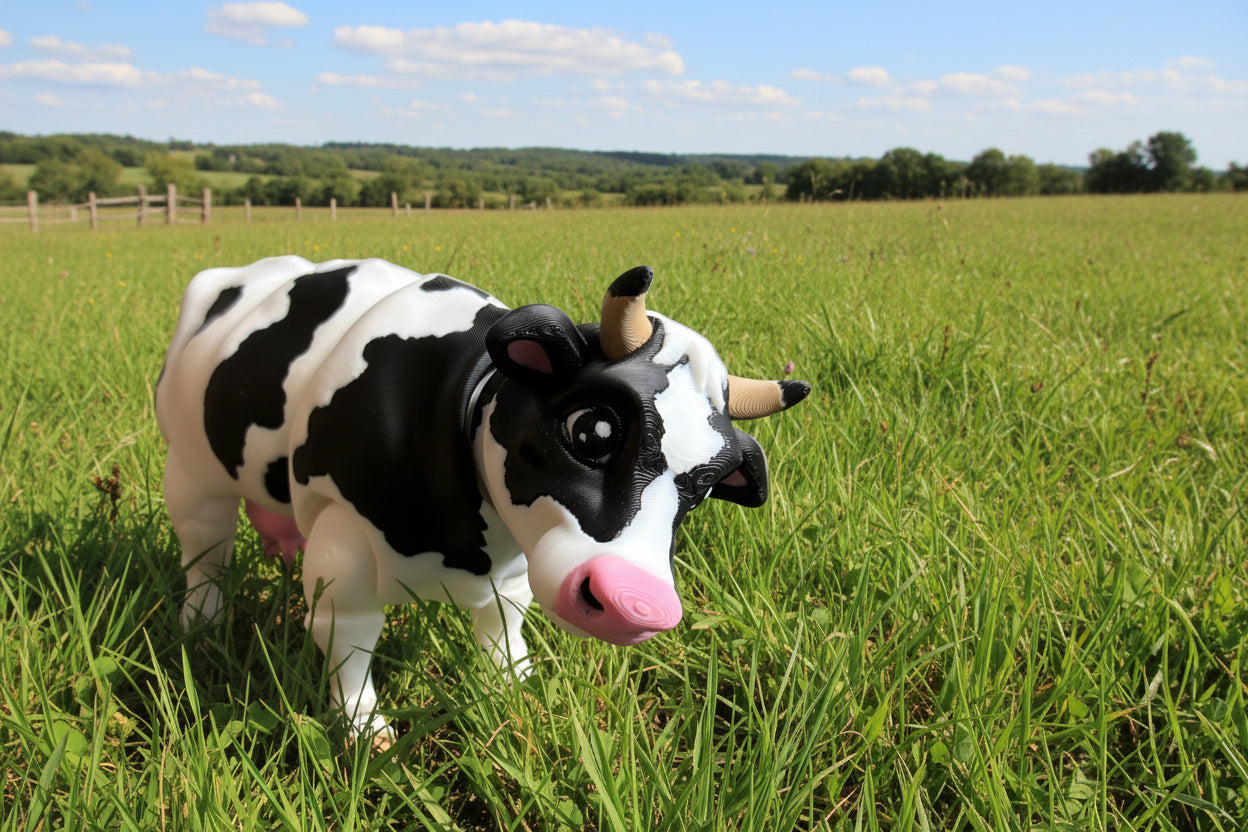 Dairy Cow Flexi | Articulated Cow Figurine | 3D Printed Flexi Animal Toy