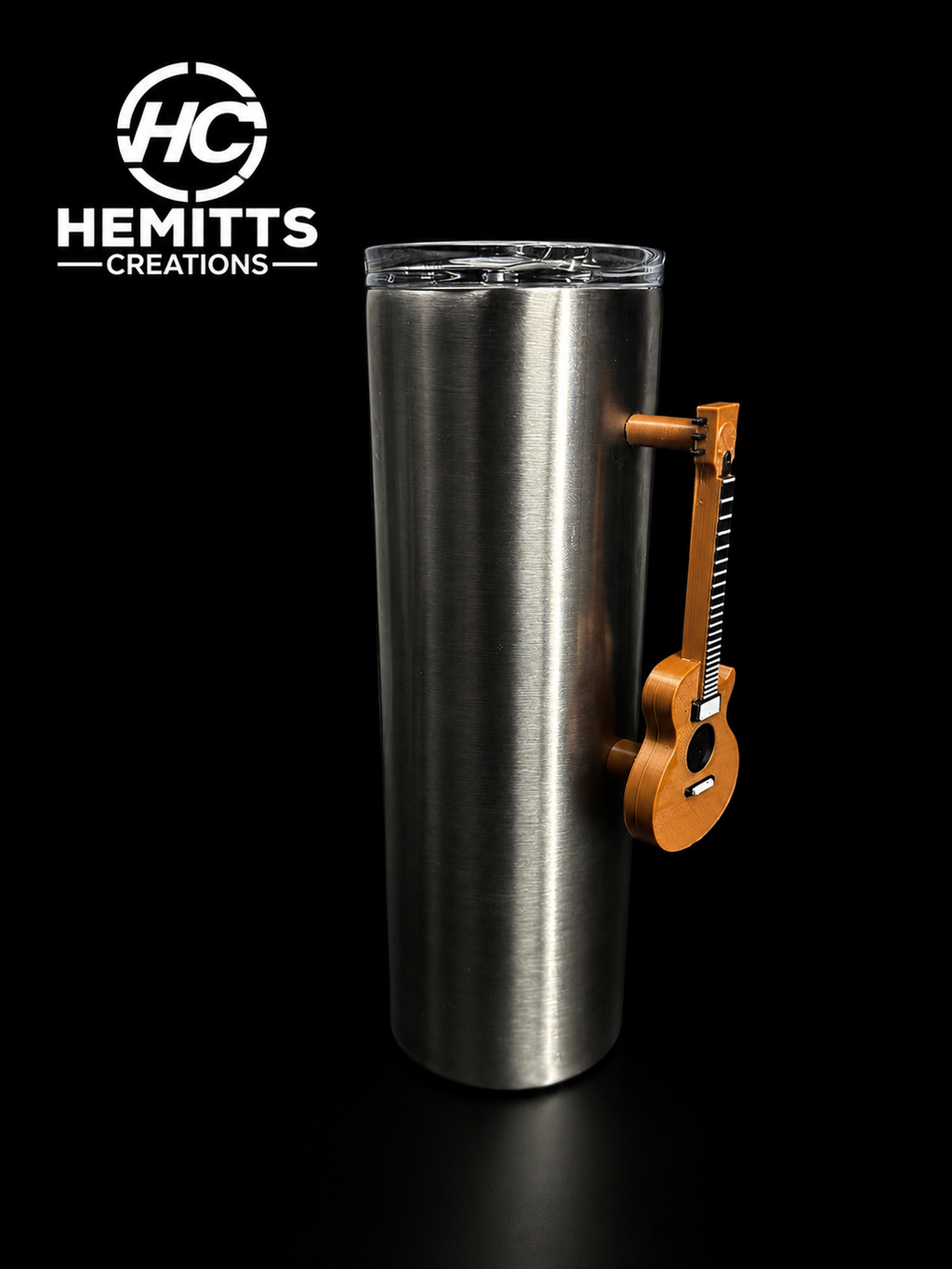 Acoustic Guitar Tumbler Handle for Epoxy Tumblers | 3D Printed Guitar Cup