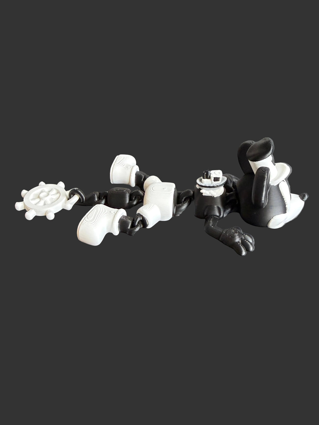 Vintage Cartoon Tugboat Figure – Classic Tugboat Style 3D Print – Whimsical Nautical Decor Collectible