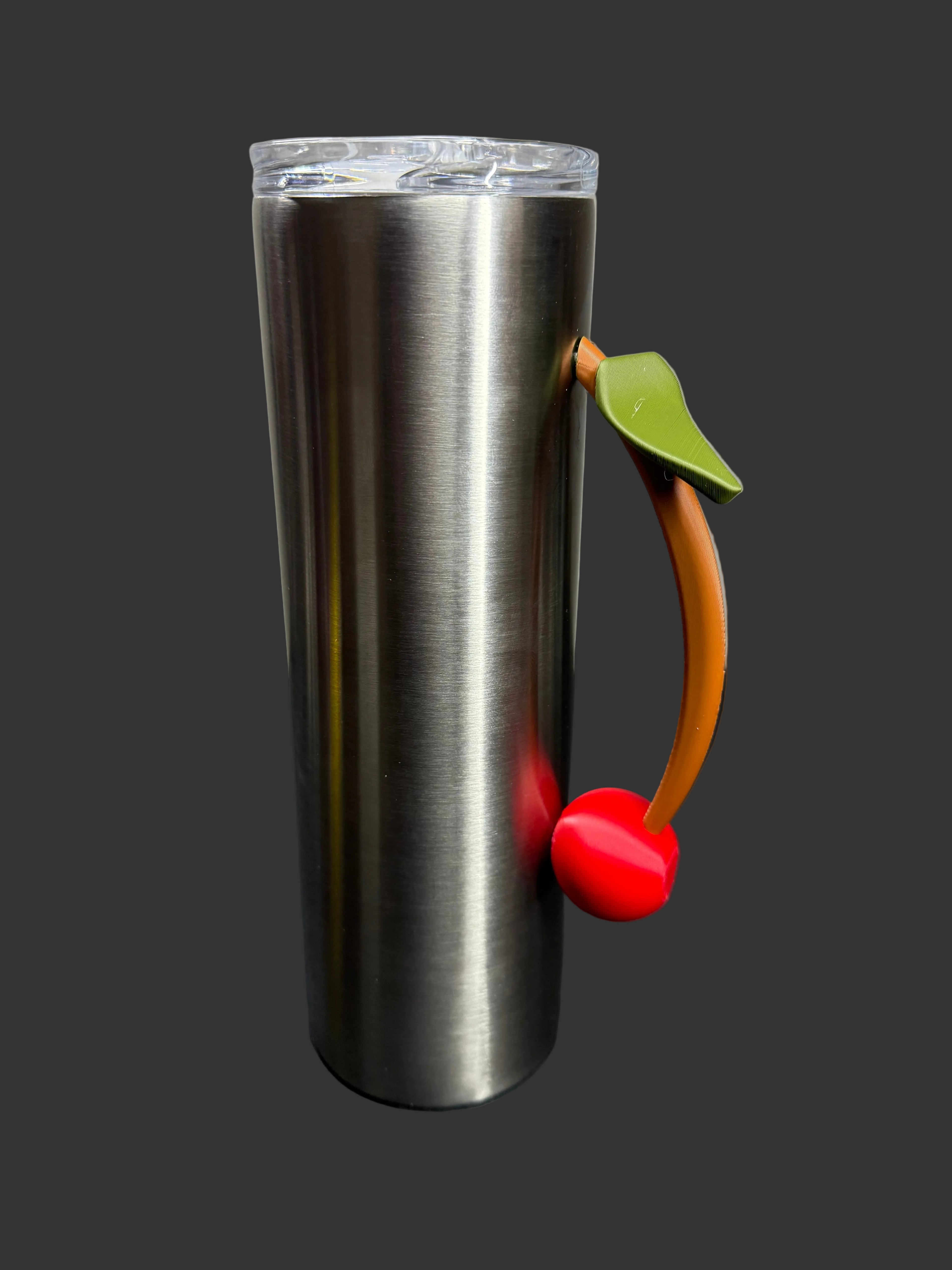 Cherry Tumbler Handle | Epoxy Cup Handle | Fruit Grip | Custom Accessory