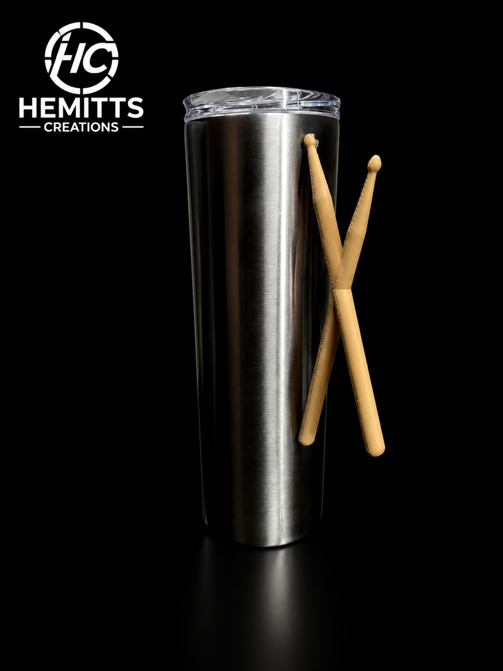 Drumsticks Tumbler Handle for Epoxy Tumblers | Drummer Cup Handle | Music Tumbler Accessory | 3D Printed Handle | Drummer Gift