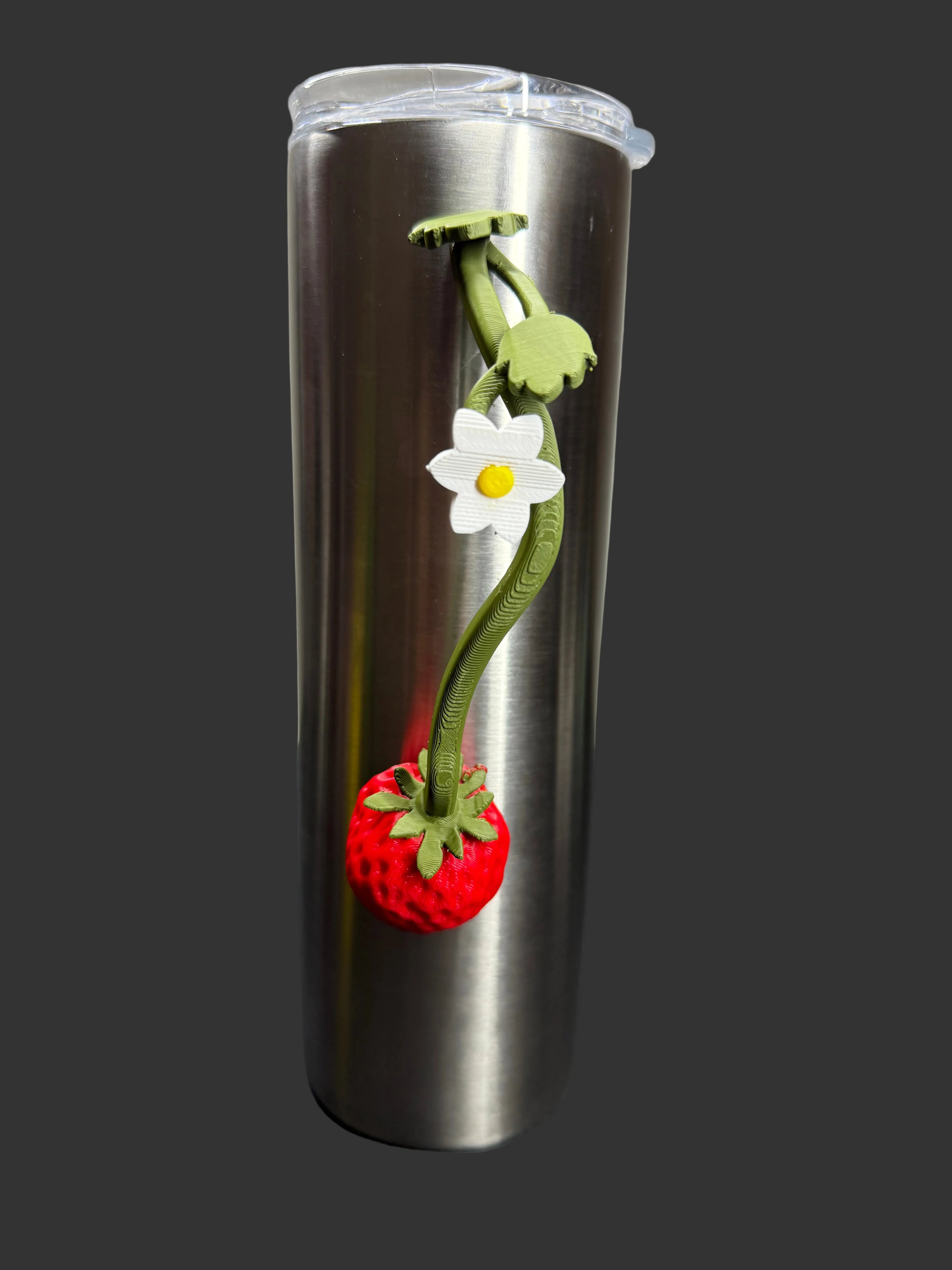 Strawberry Tumbler Handle – 3D Printed Cup Handle – Fruit Grip for Epoxy Tumblers