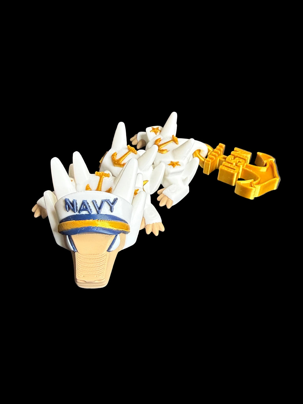 Navy Dragon – 3D Printed with Anchor Tail