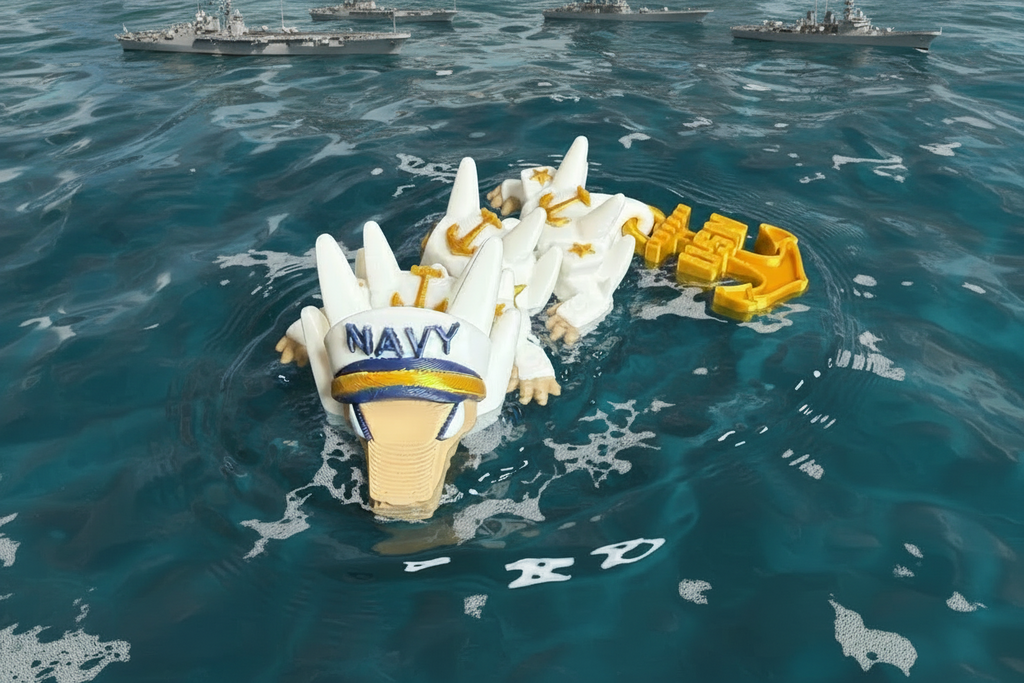 Navy Dragon – 3D Printed with Anchor Tail