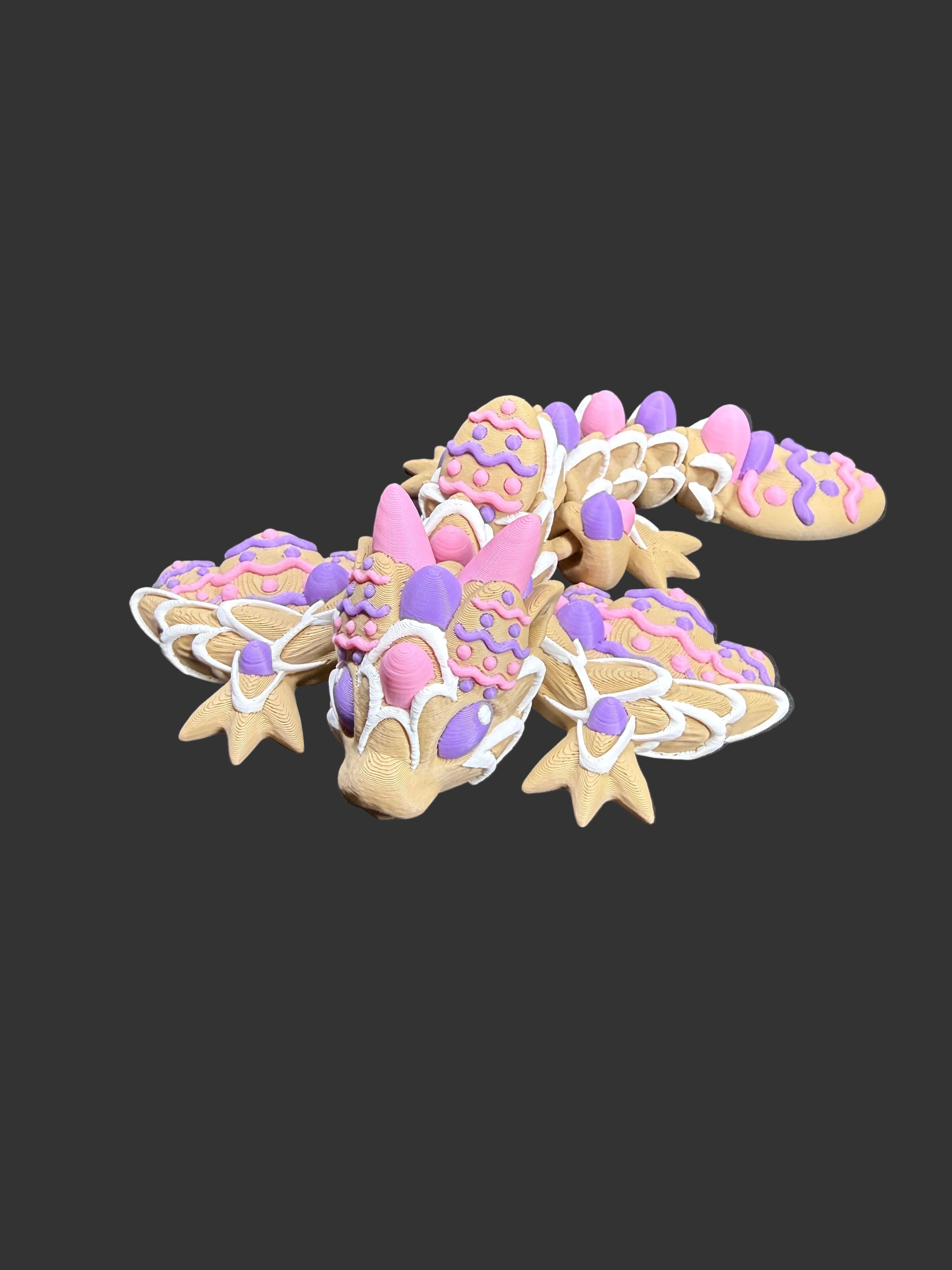 Easter Cookie Wyvern Flexi Dragon, Articulated Easter Gift, Spring Fantasy Creature