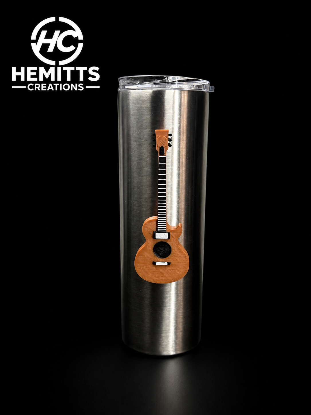 Acoustic Guitar Tumbler Handle for Epoxy Tumblers | 3D Printed Guitar Cup