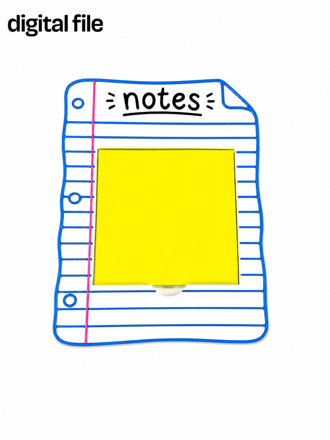 Notes Sticky Note Holder STL | Post It Note Holder | Teacher Desk Organizer | 3D Print Digital Download