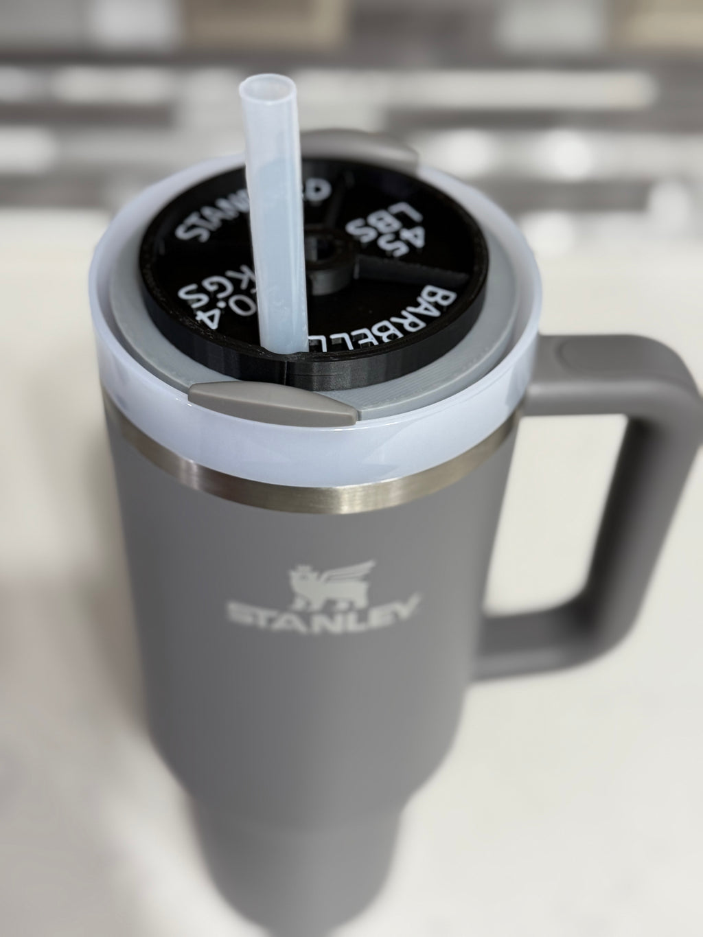 🏋️ 45lb Plate Tumbler Topper