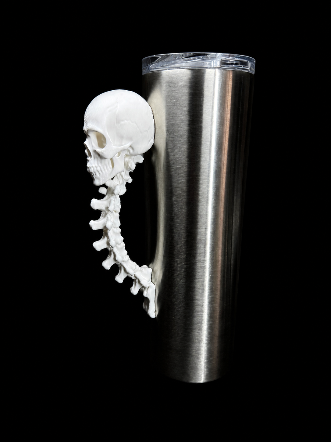 Skull & Spine Tumbler Handle for Epoxy Tumblers | 3D Printed Gothic Handle