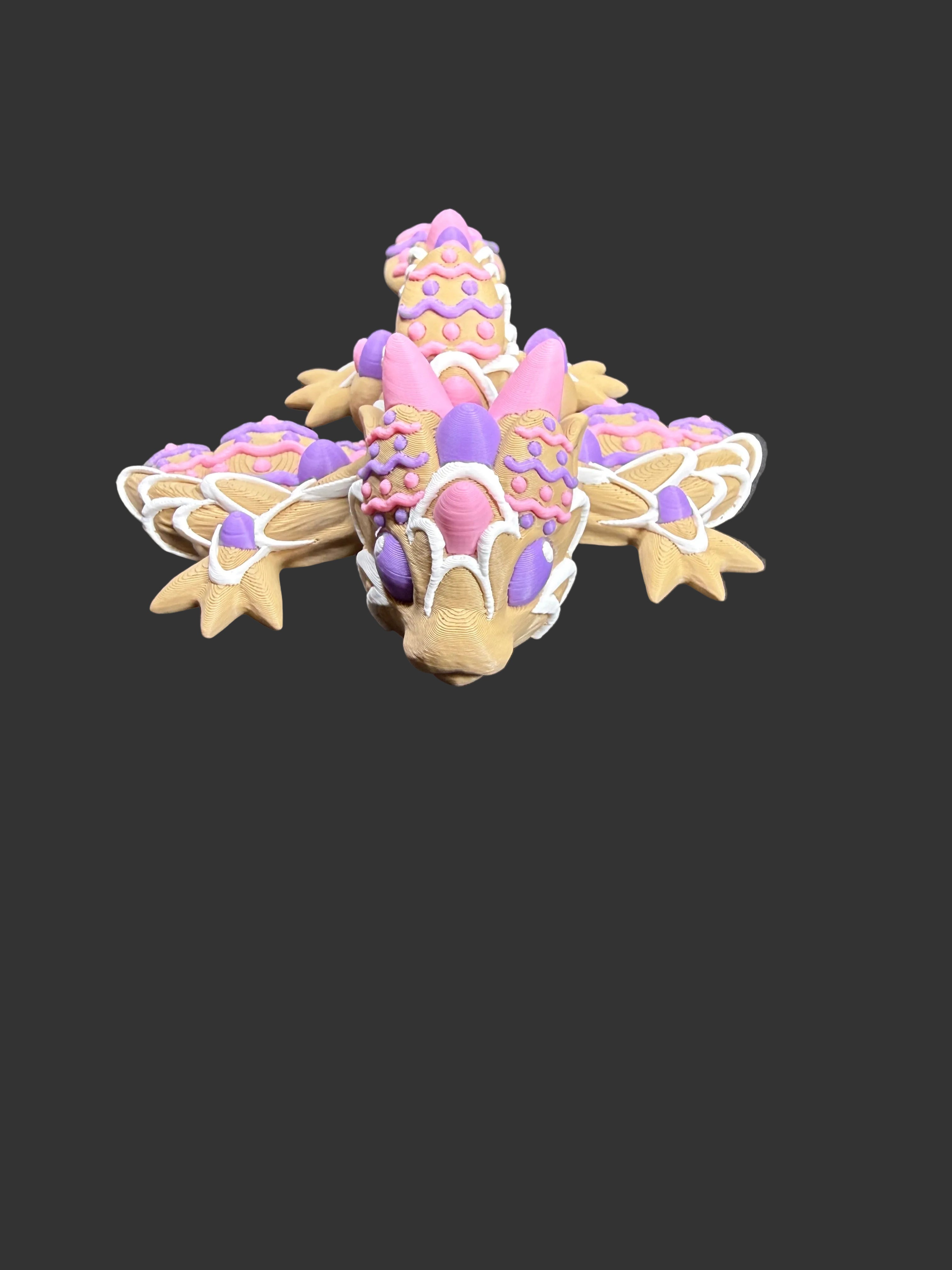 Easter Cookie Wyvern Flexi Dragon, Articulated Easter Gift, Spring Fantasy Creature