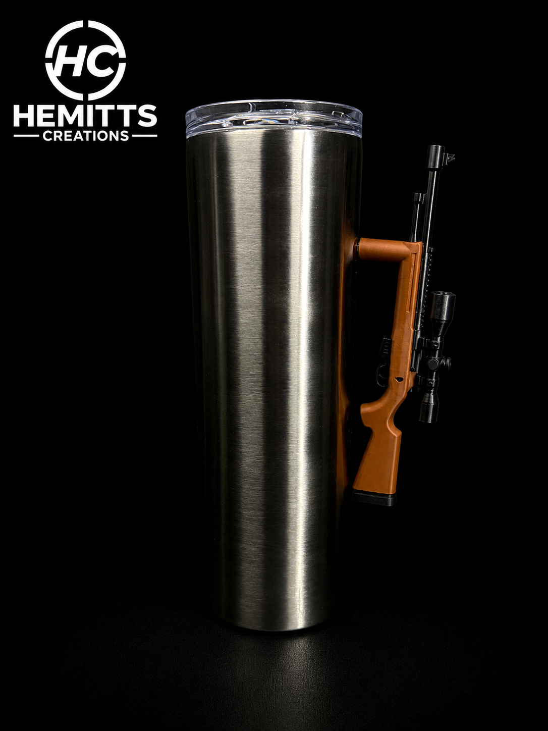 Hunting Rifle Style Tumbler Handle for Epoxy Tumblers | 3D Printed Cup Handle | Outdoor Drinkware