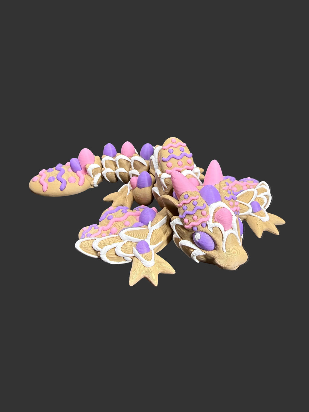 Easter Cookie Wyvern Flexi Dragon, Articulated Easter Gift, Spring Fantasy Creature