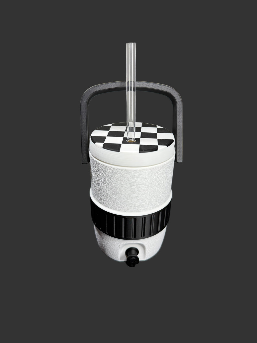 Checkered 12oz Can Sleeve | Black & White Soda Can Holder | 3D Printed Drink Sleeve | Beverage Insulator | Retro Checker Pattern