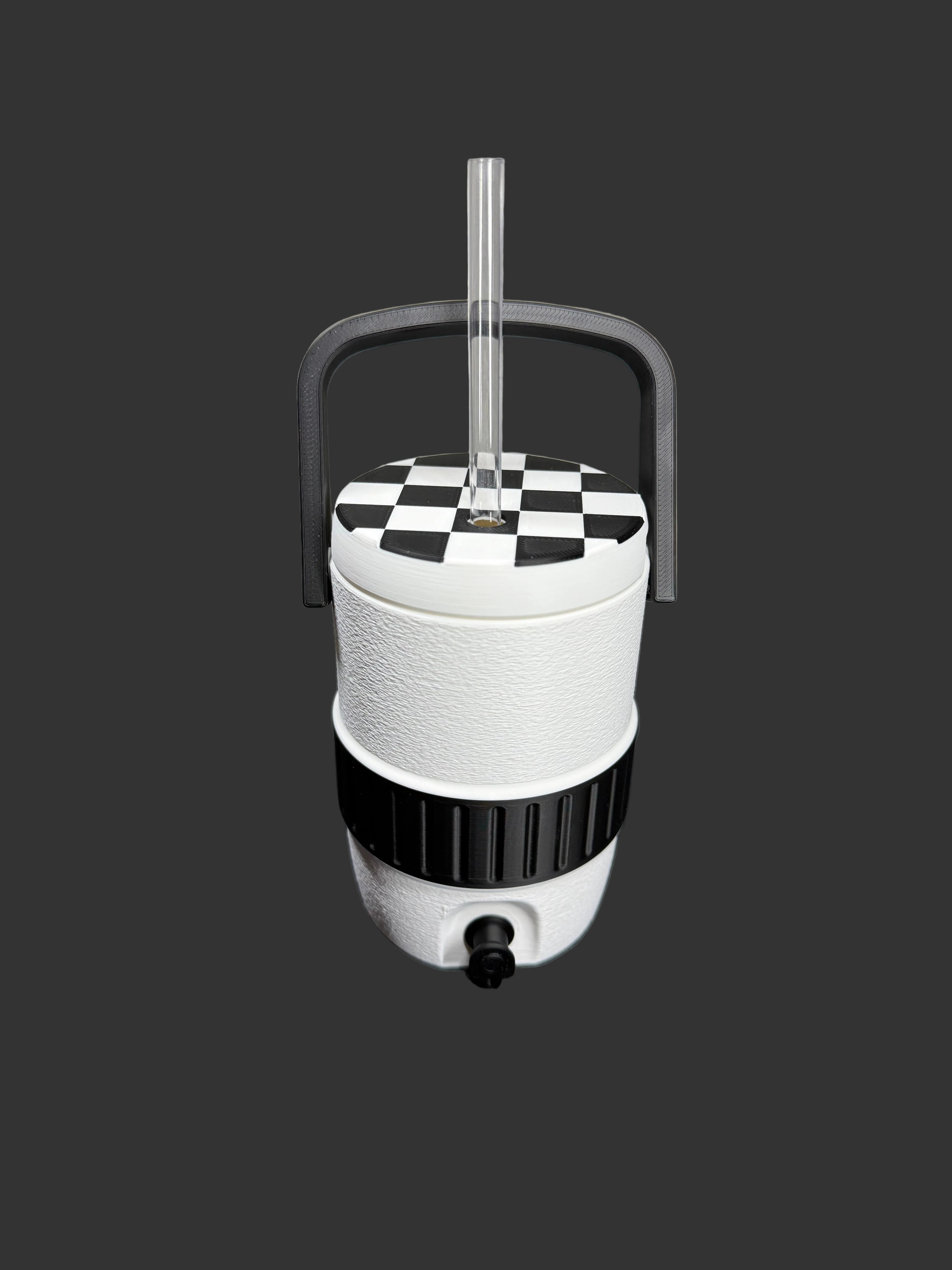 Checkered 12oz Can Sleeve | Black & White Soda Can Holder | 3D Printed Drink Sleeve | Beverage Insulator | Retro Checker Pattern