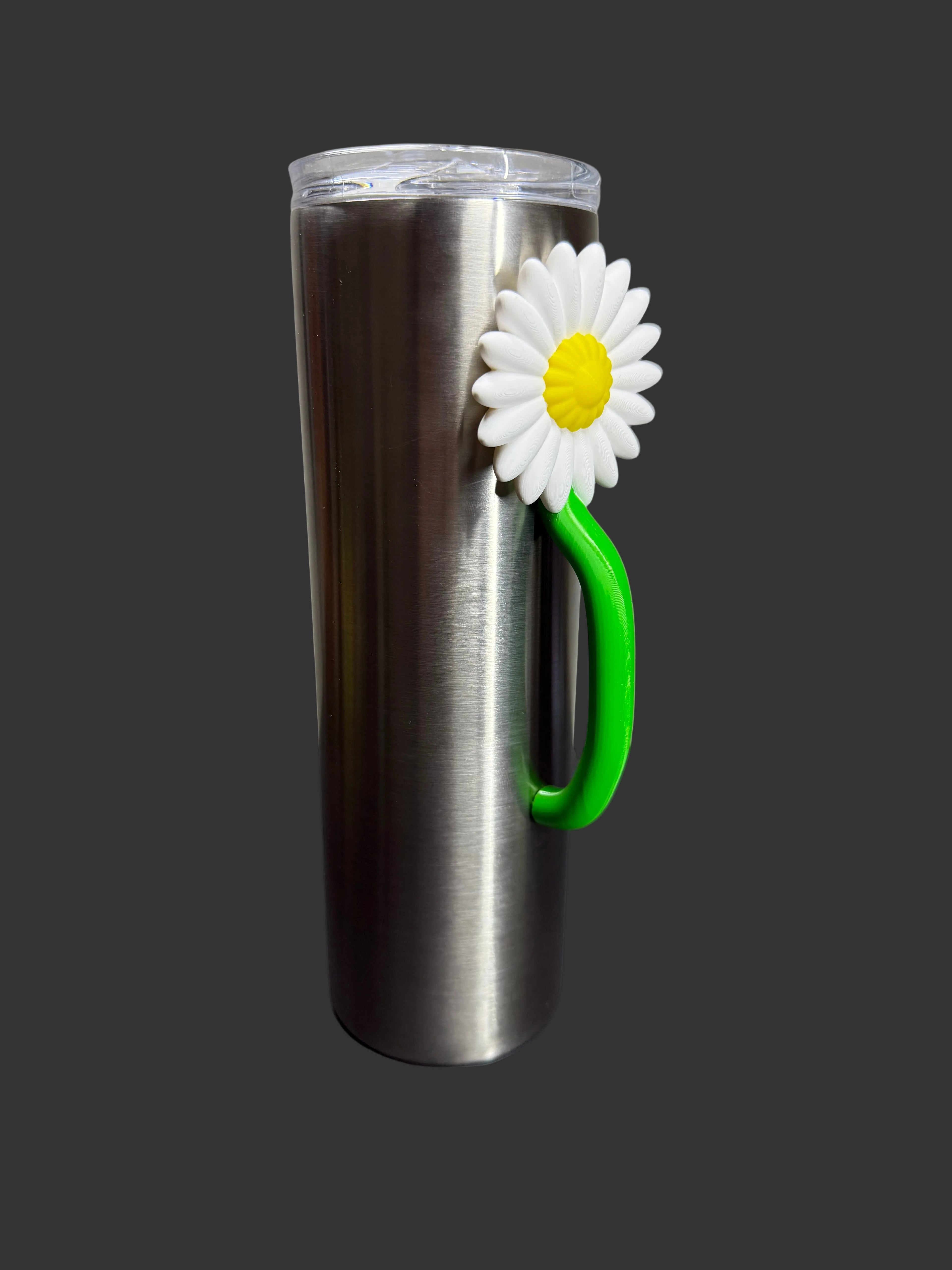 Daisy Flower Tumbler Handle | Epoxy Tumbler Accessory | Floral Cup Handle | Spring Summer Tumbler Grip