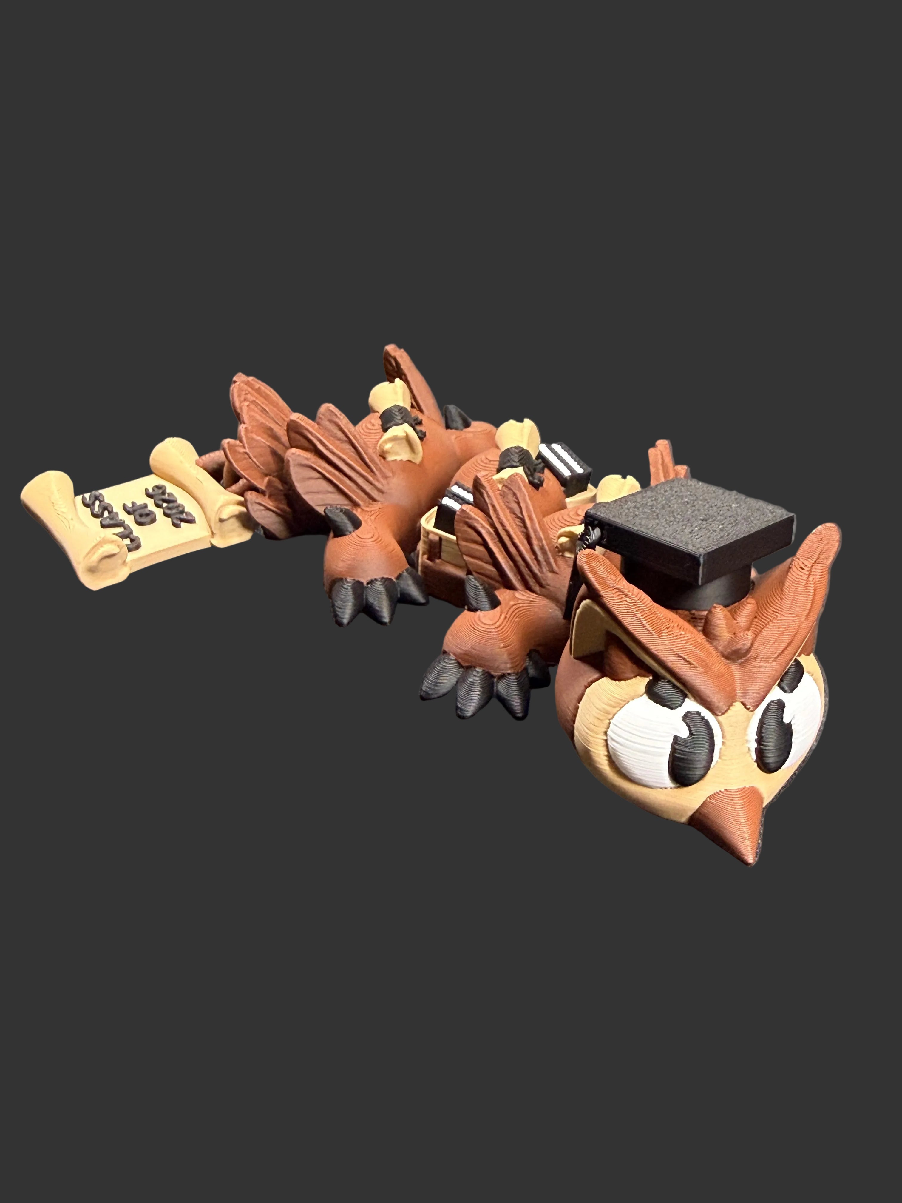 Graduation Owl Dragon Figurine – Class of 2026 Graduation Gift – Fantasy Graduate Decor