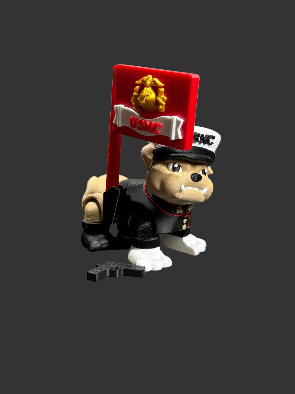 Marine Corp Bulldog Articulated 3D Print – Military Figurine – US Marine Inspired Desk Toy – Patriotic USMC Devil Dog