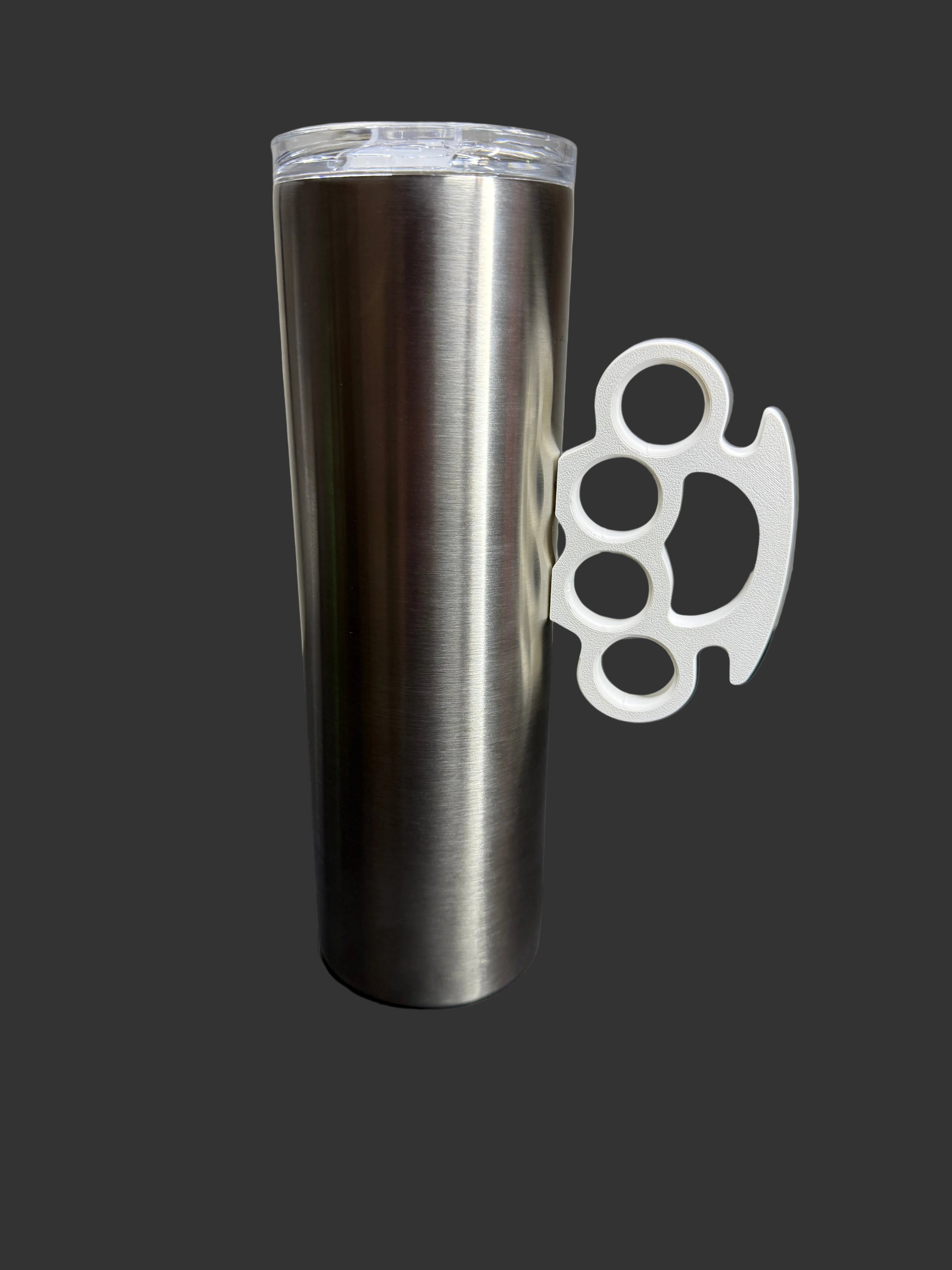 Brass Knuckle Tumbler Handle | 3D Printed Cup Grip | Novelty Mug Handle | Unique Drinkware Accessory