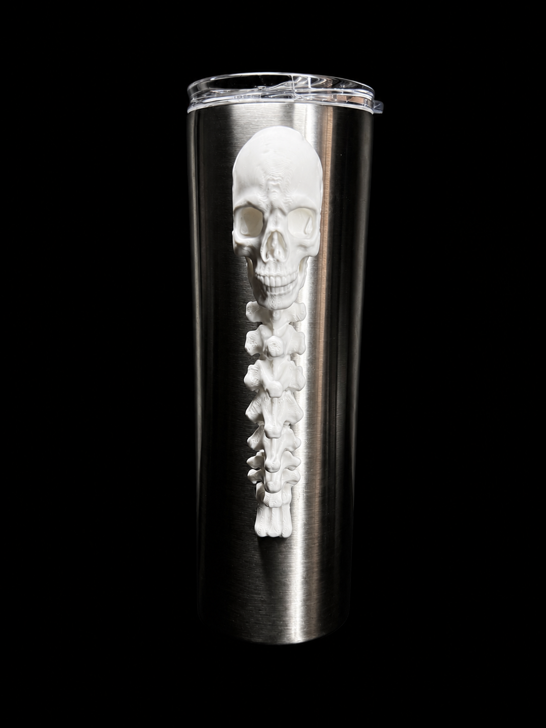 Skull & Spine Tumbler Handle for Epoxy Tumblers | 3D Printed Gothic Handle