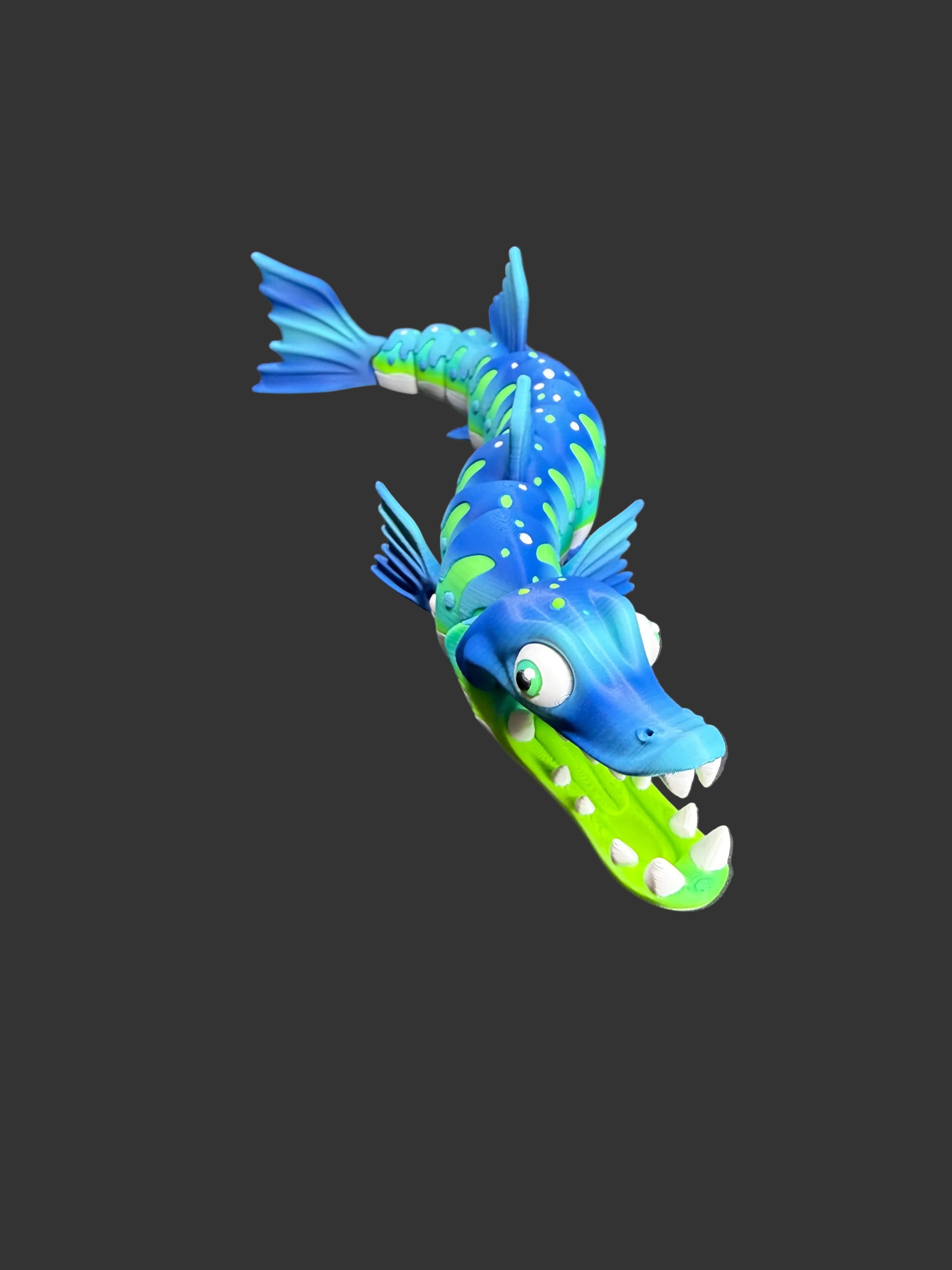 Flexi Barracuda 3D Print – Articulated Sea Creature Toy – 11” Poseable Fish – Ocean Animal Fidget