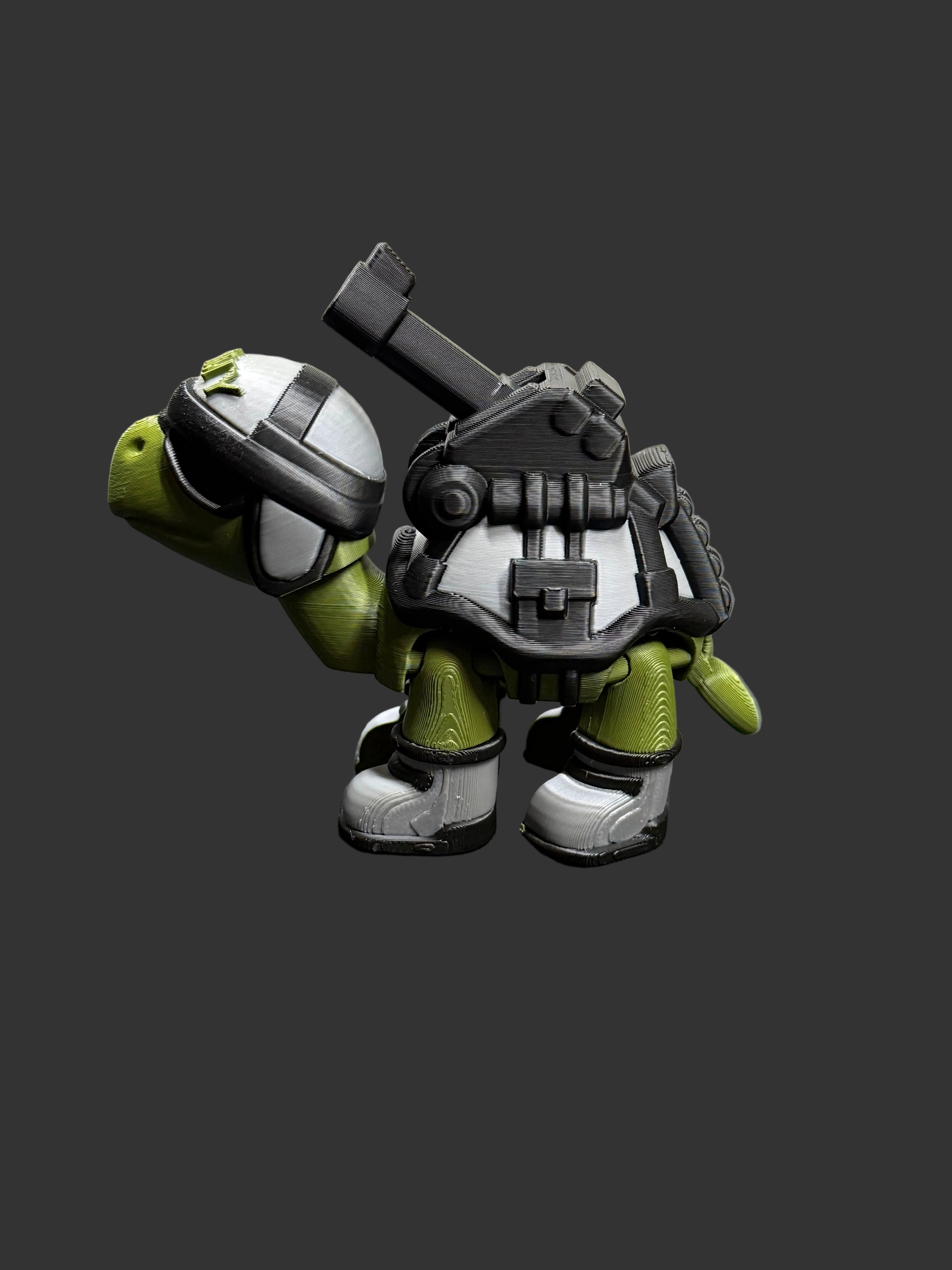 Army-Inspired Tank Turtle – Military Style Turtle Figurine – 3D Printed Desk Decor