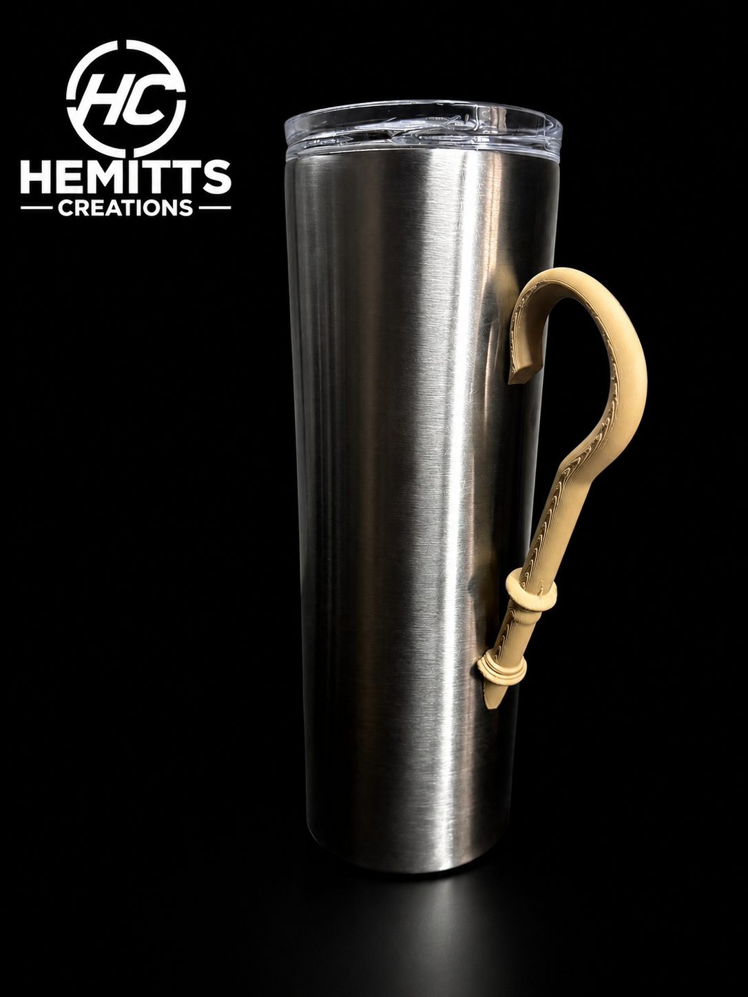 Shepherd's Staff Tumbler Handle for Epoxy Tumblers | 3D Printed Rustic Cup Handle