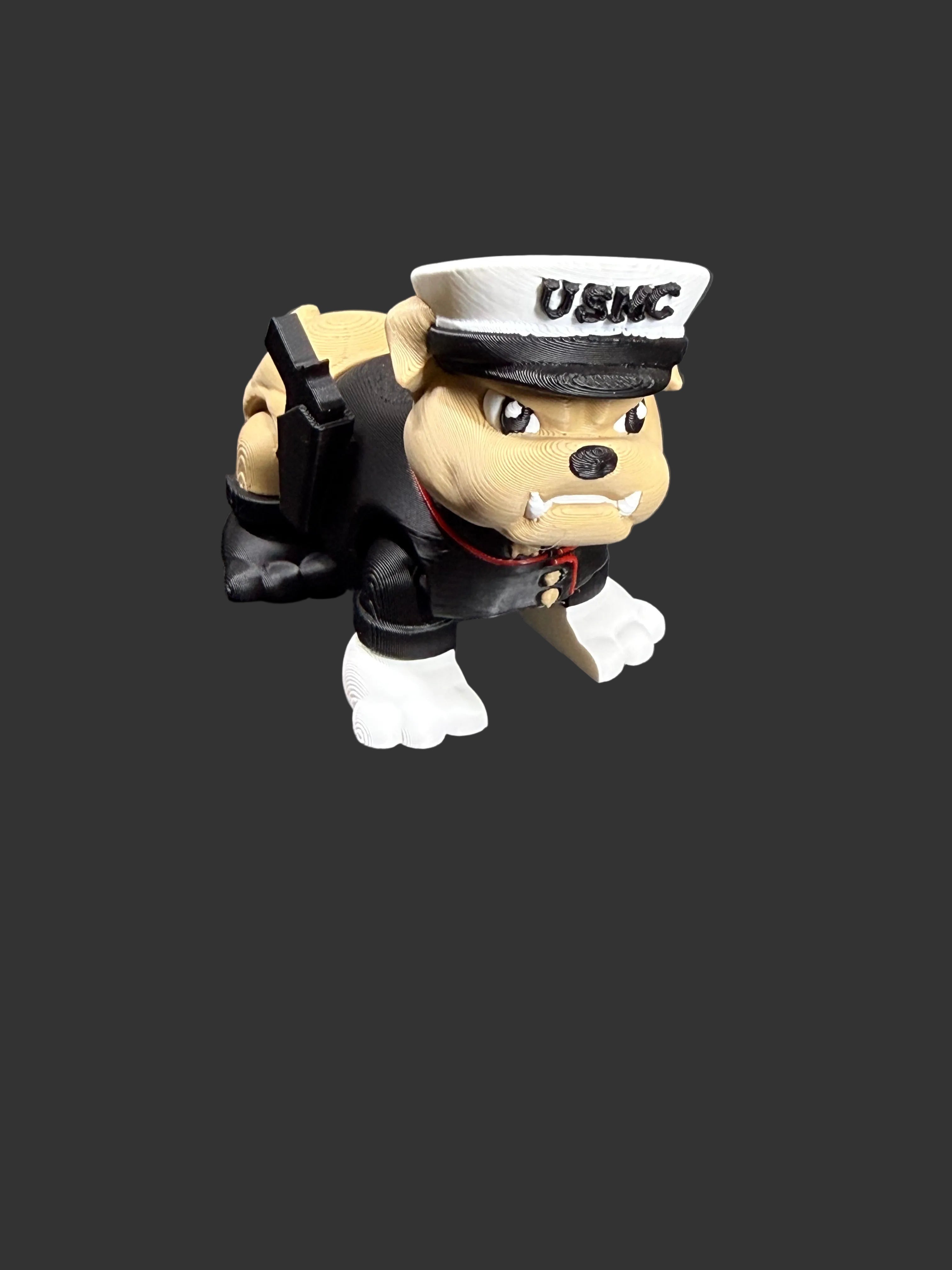 Marine Corp Bulldog Articulated 3D Print – Military Figurine – US Marine Inspired Desk Toy – Patriotic USMC Devil Dog
