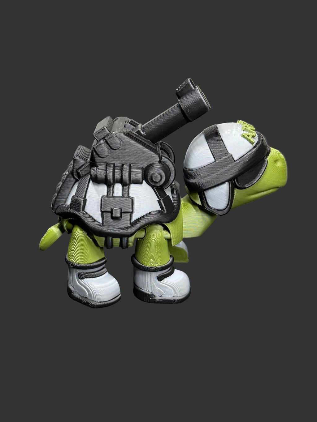 Army-Inspired Tank Turtle – Military Style Turtle Figurine – 3D Printed Desk Decor