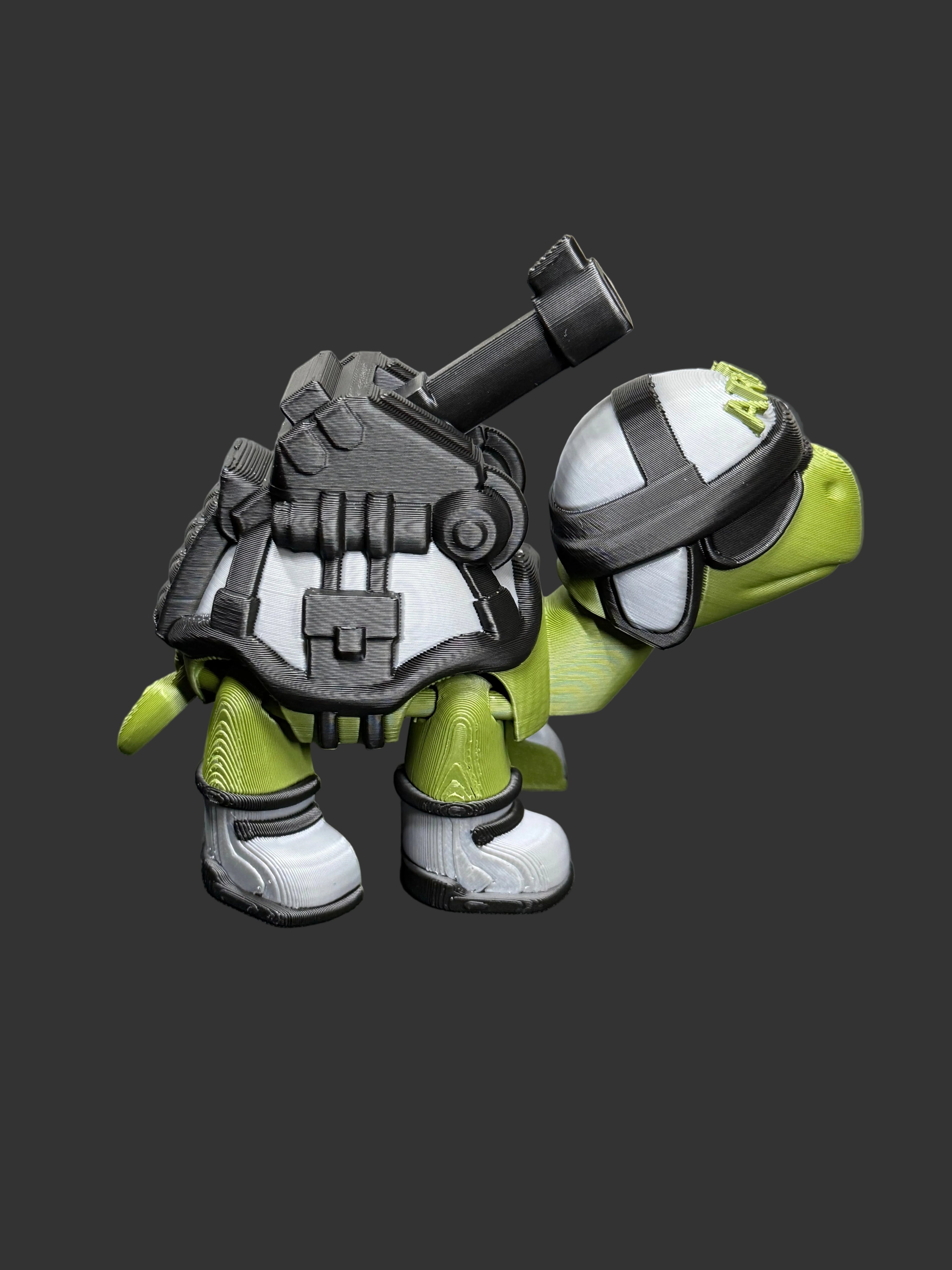 Army-Inspired Tank Turtle – Military Style Turtle Figurine – 3D Printed Desk Decor