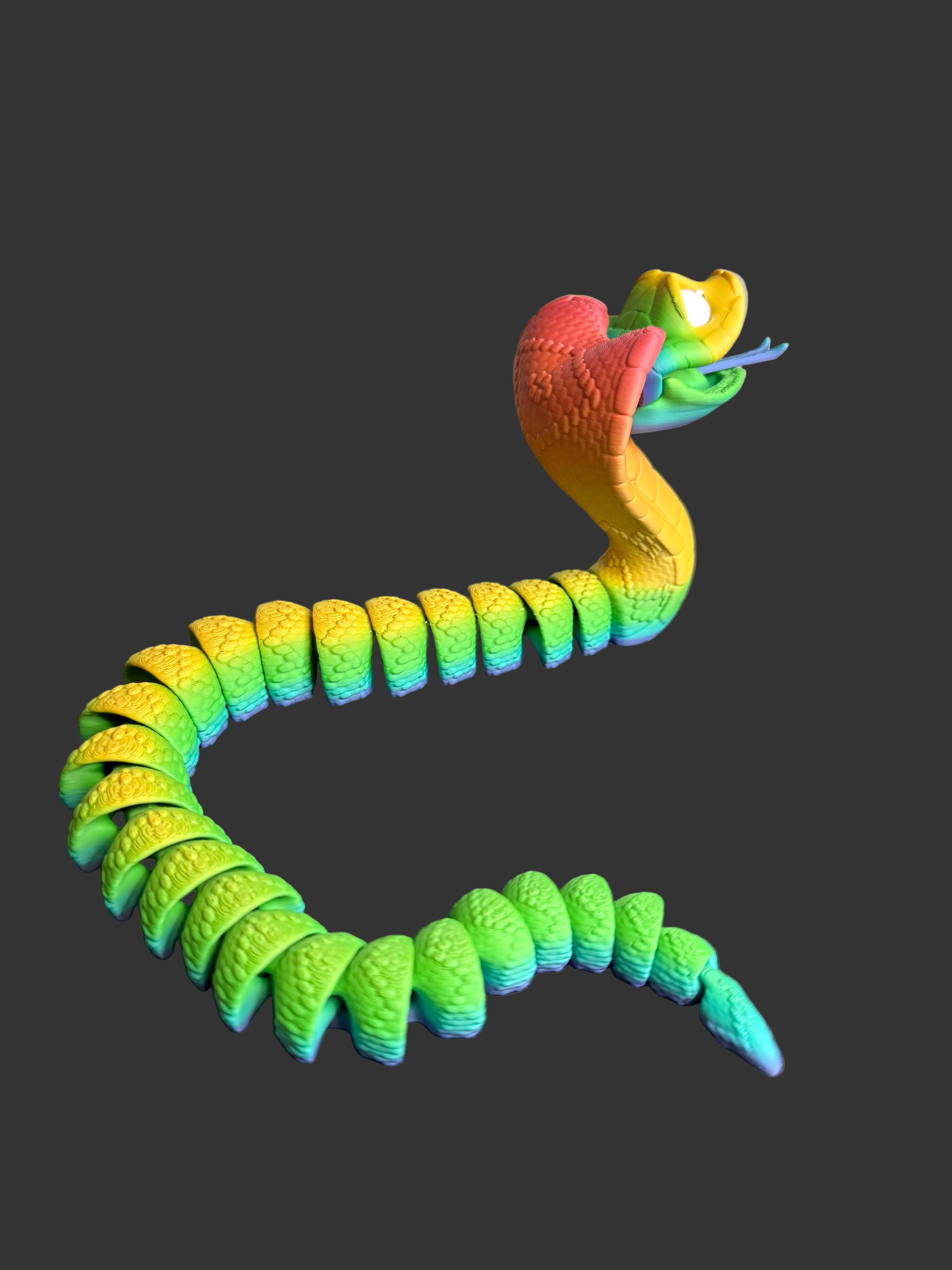 Flexi King Cobra Snake – Articulated 3D Printed Serpent – Poseable Reptile Toy Collectible