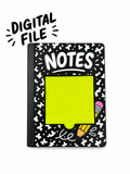 Composition Notebook Sticky Note Holder STL | Post It Note | 3D Print Digital File