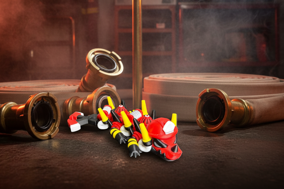 Firefighter Dragon | Fire Rescue Decor | Hero Dragon Gift | Firefighter Gift