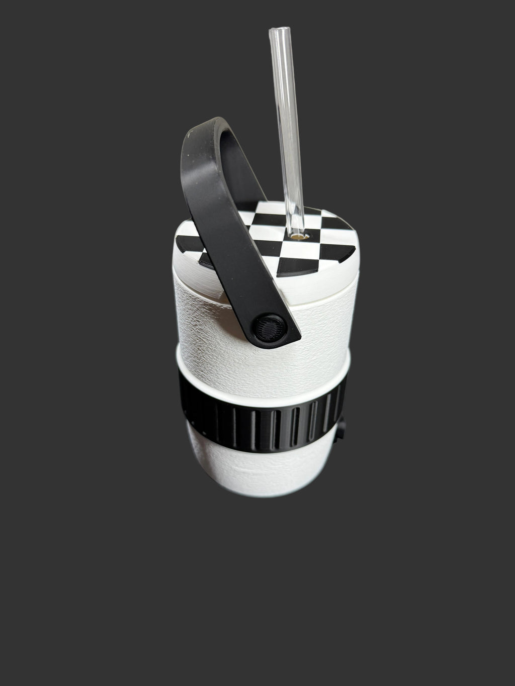 Checkered 12oz Can Sleeve | Black & White Soda Can Holder | 3D Printed Drink Sleeve | Beverage Insulator | Retro Checker Pattern