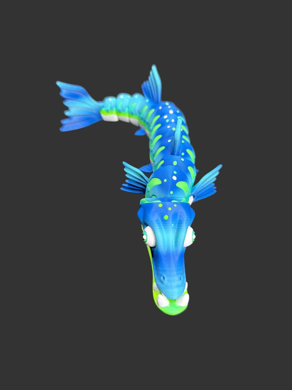 Flexi Barracuda 3D Print – Articulated Sea Creature Toy – 11” Poseable Fish – Ocean Animal Fidget