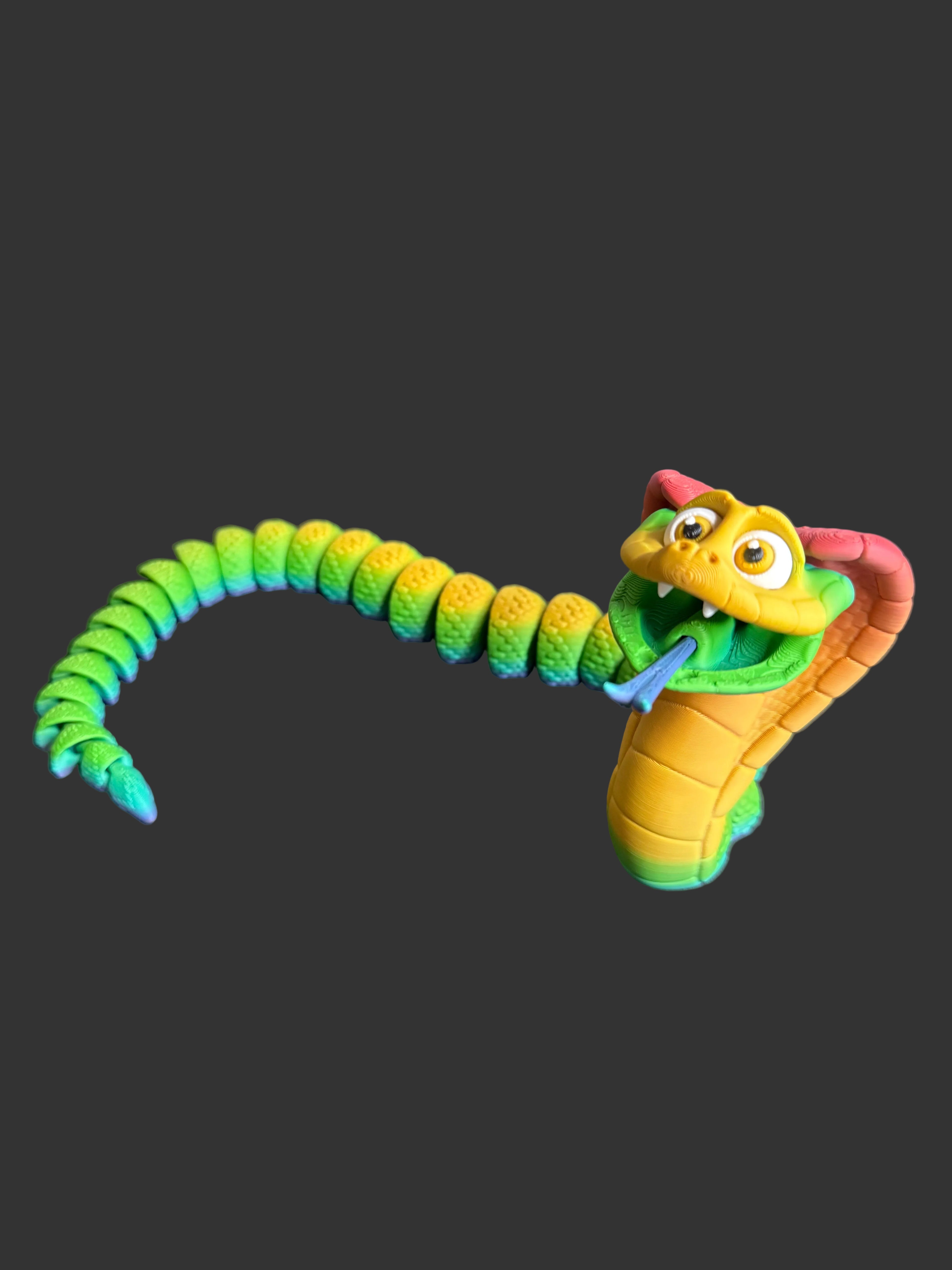 Flexi King Cobra Snake – Articulated 3D Printed Serpent – Poseable Reptile Toy Collectible