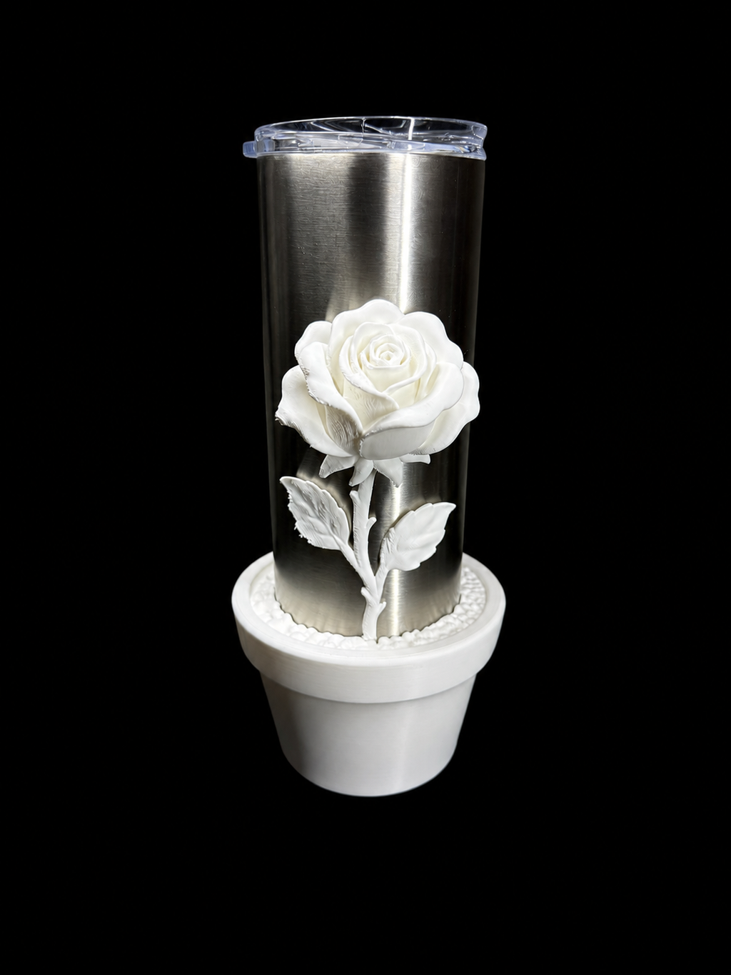 Floral Tumbler Set – Planter Sleeve, Rose Handle & Rose Accessory