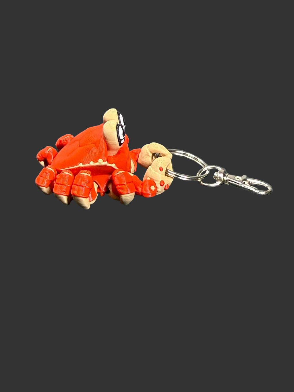 Articulated Crab Keychain – Flexi Fidget Charm – Backpack Charm