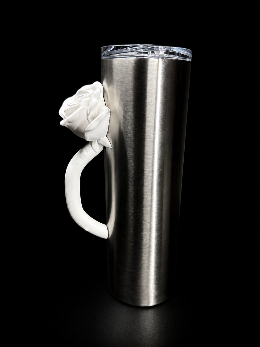 Rose Tumbler Handle for Epoxy Tumblers, Floral 3D Printed Handle