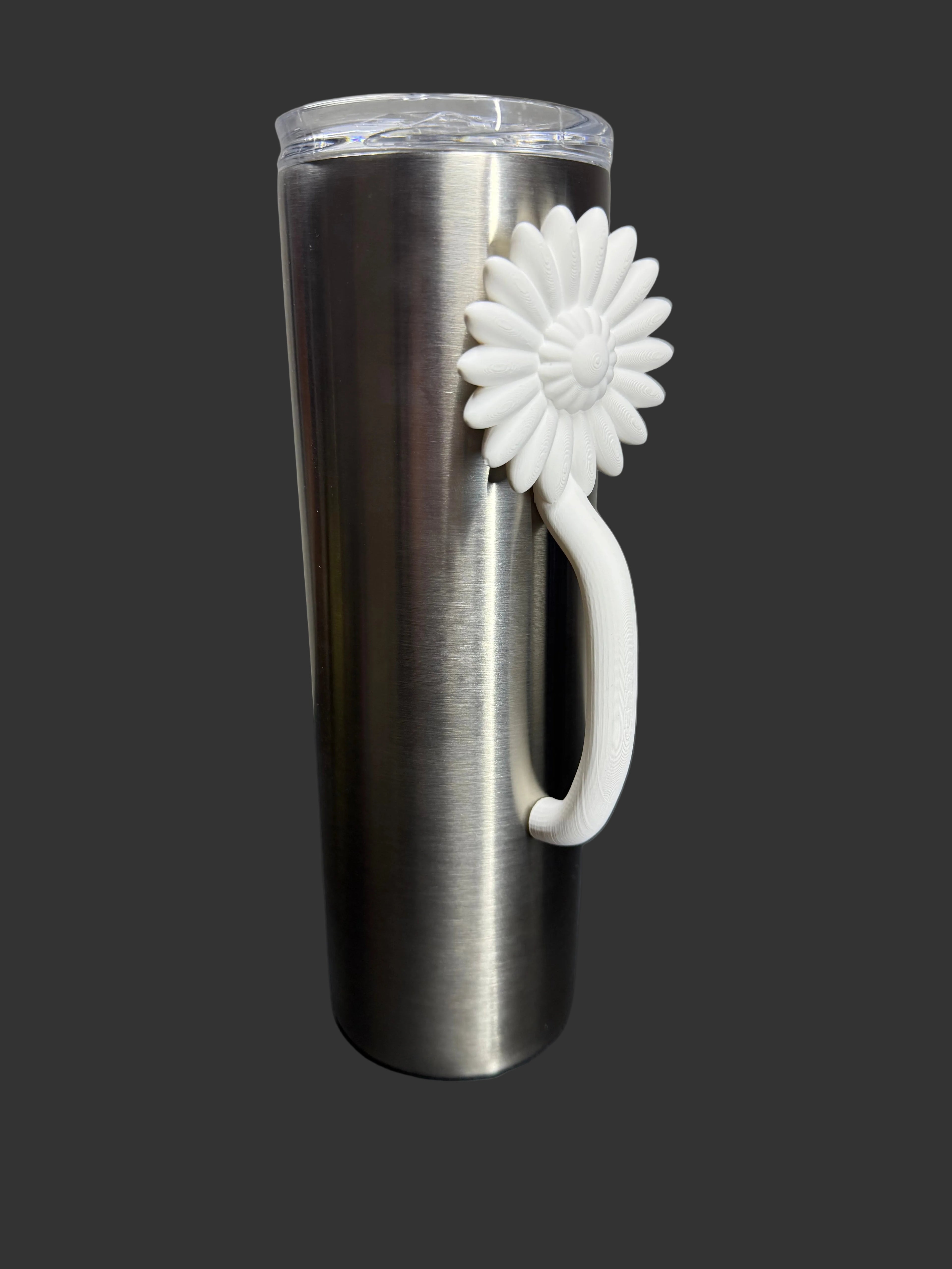 Daisy Flower Tumbler Handle | Epoxy Tumbler Accessory | Floral Cup Handle | Spring Summer Tumbler Grip