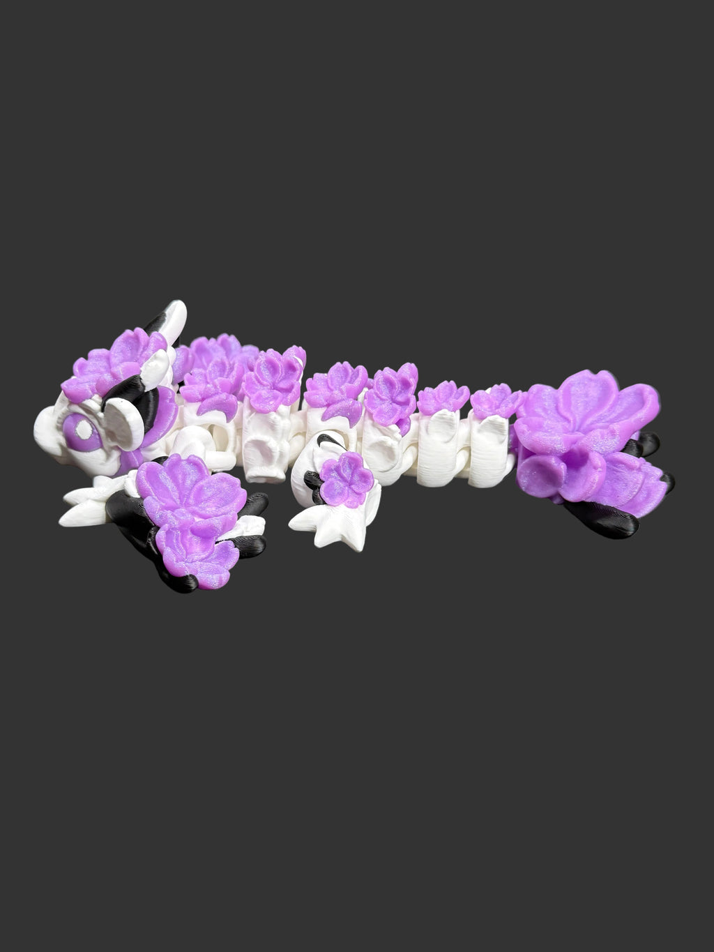 Cherry Blossom Wyvern – Purple Frost Flower Dragon – Articulated 3D Printed Fantasy Creature