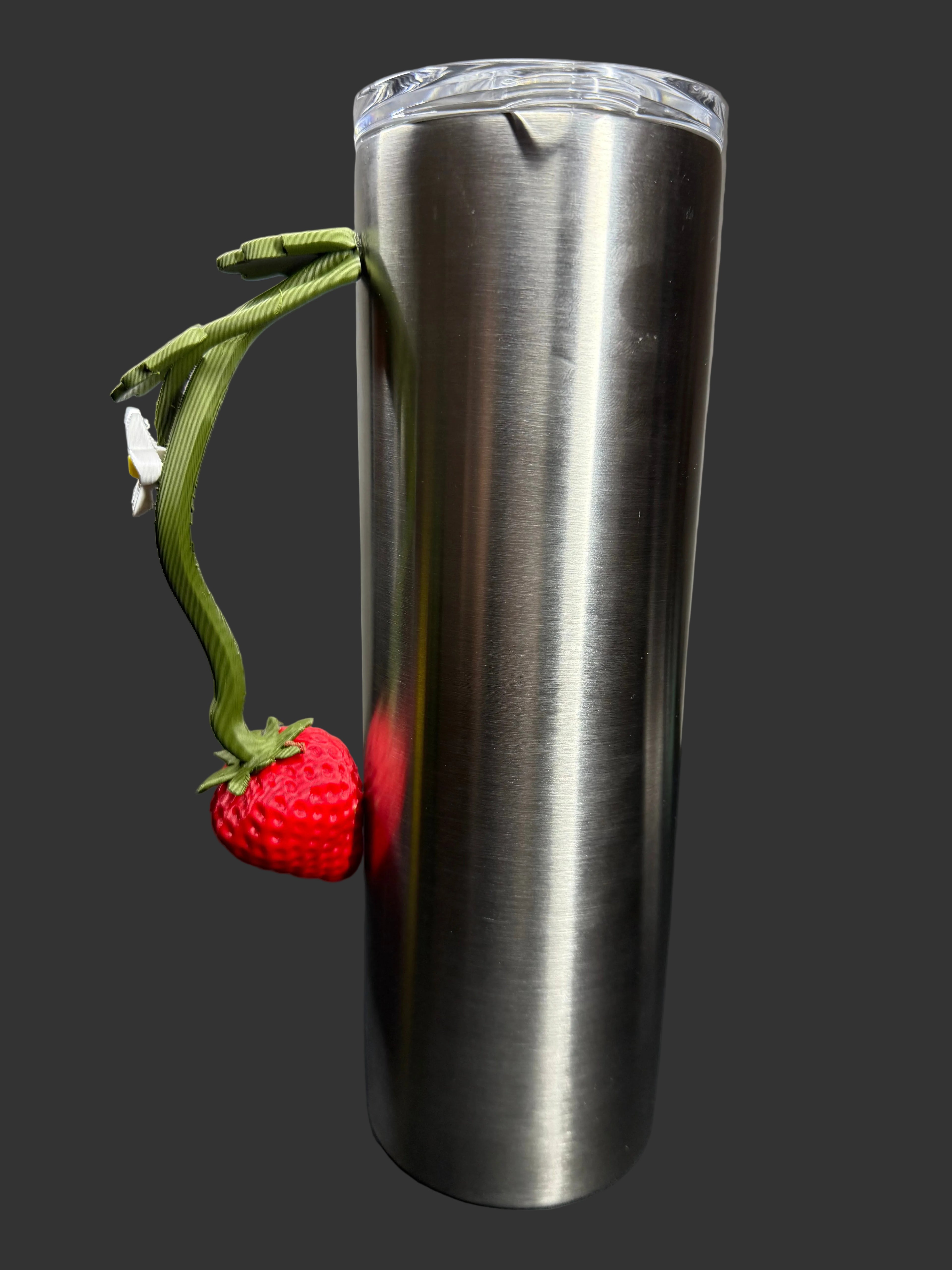 Strawberry Tumbler Handle – 3D Printed Cup Handle – Fruit Grip for Epoxy Tumblers
