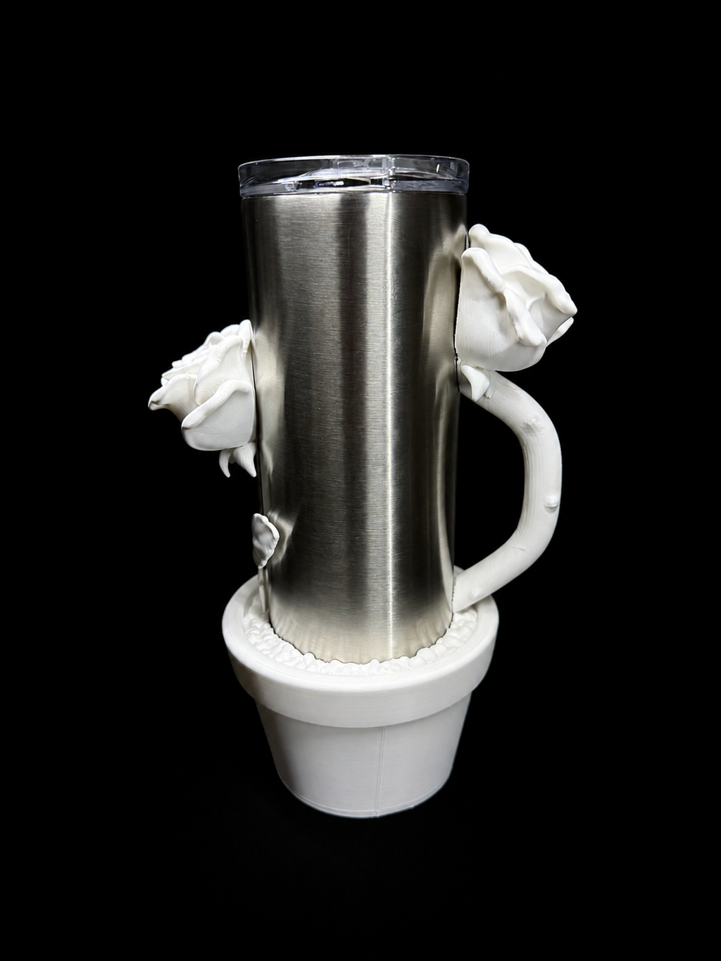 Floral Tumbler Set – Planter Sleeve, Rose Handle & Rose Accessory