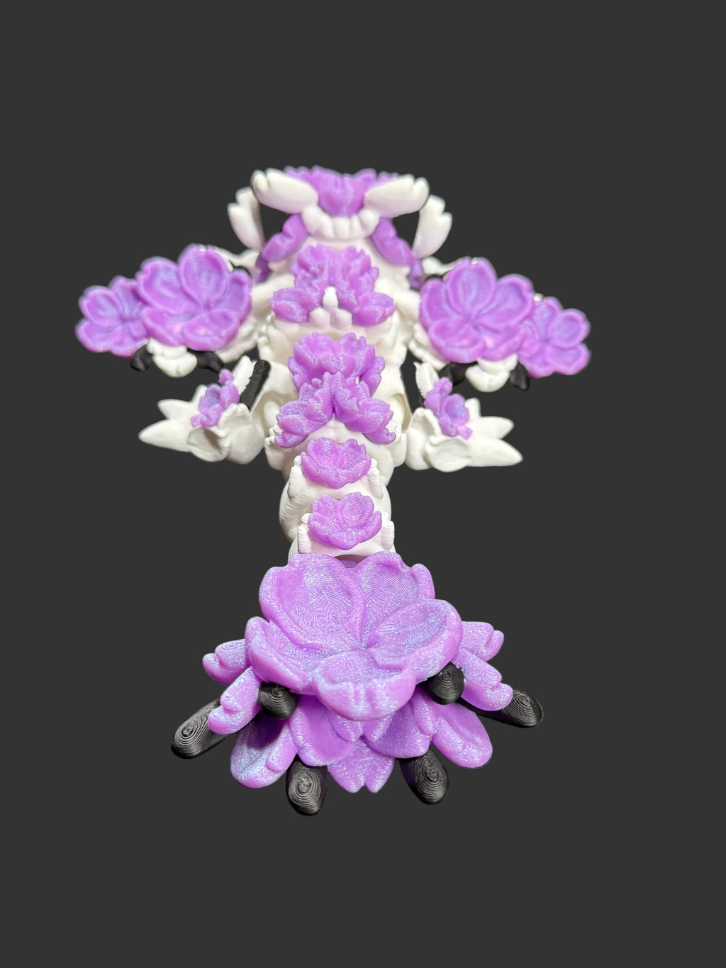 Cherry Blossom Wyvern – Purple Frost Flower Dragon – Articulated 3D Printed Fantasy Creature