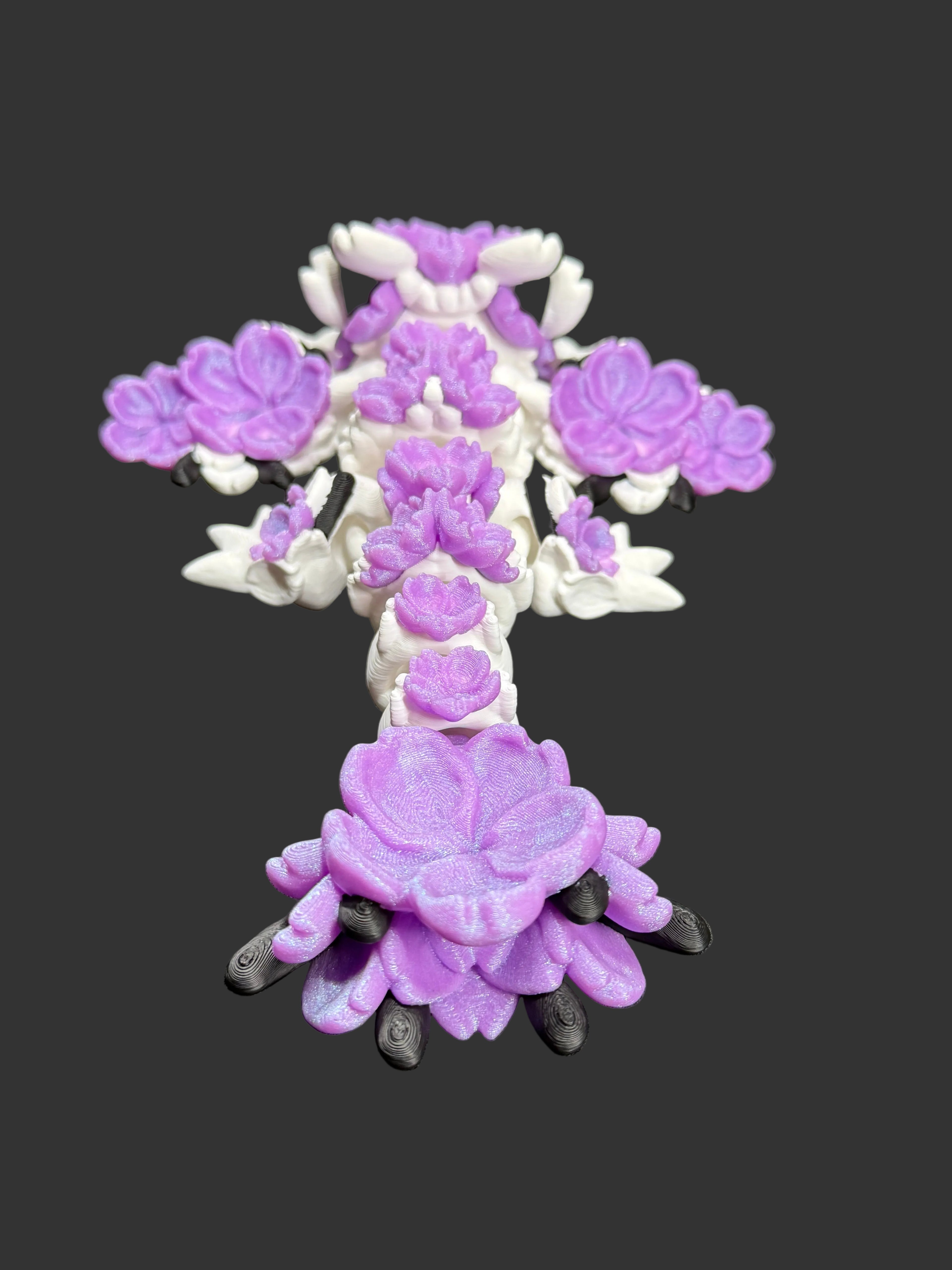 Cherry Blossom Wyvern – Purple Frost Flower Dragon – Articulated 3D Printed Fantasy Creature