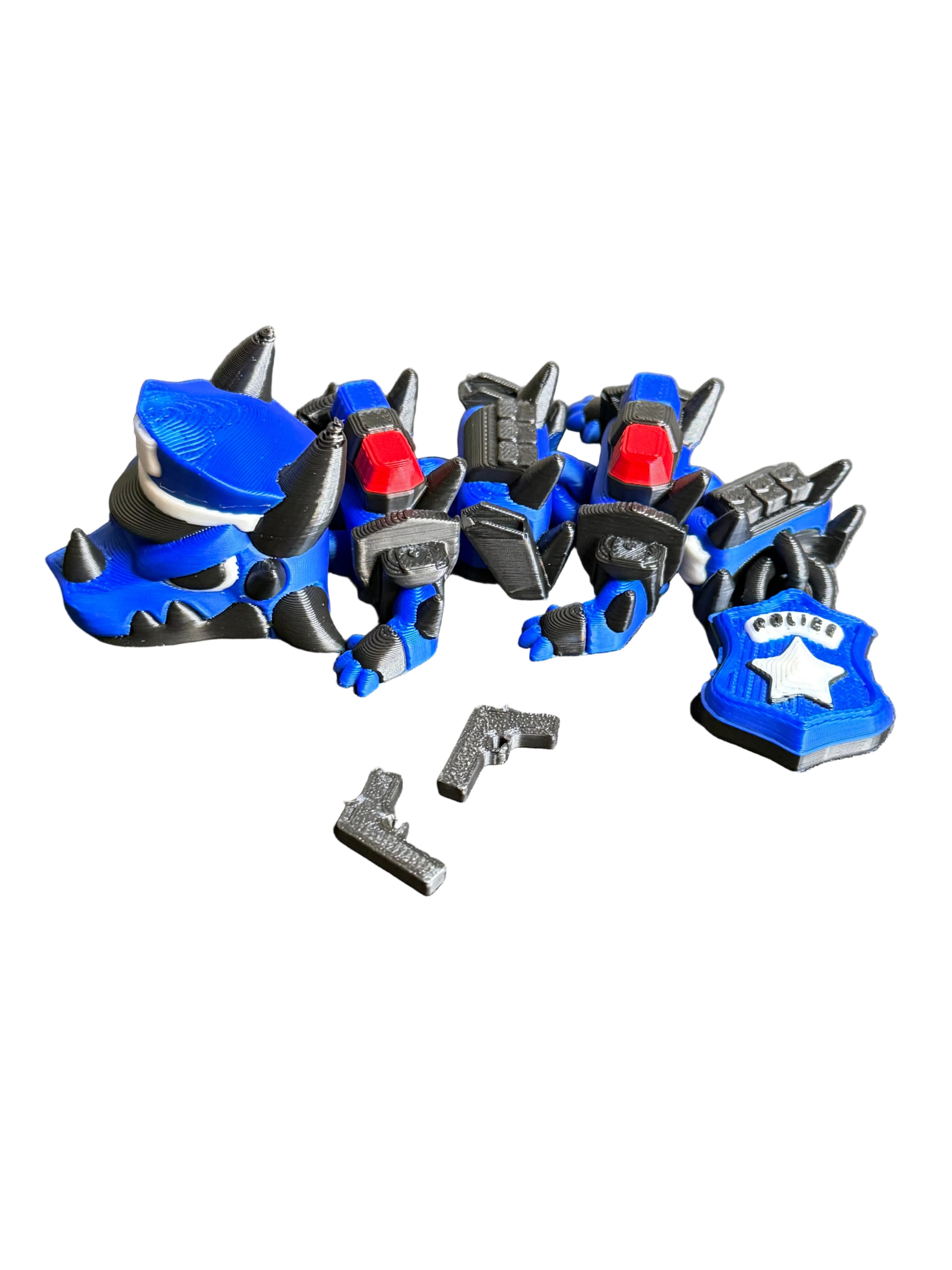 Police-Inspired Dragon – 3D Printed Collectible | Law Enforcement Tribute Dragon